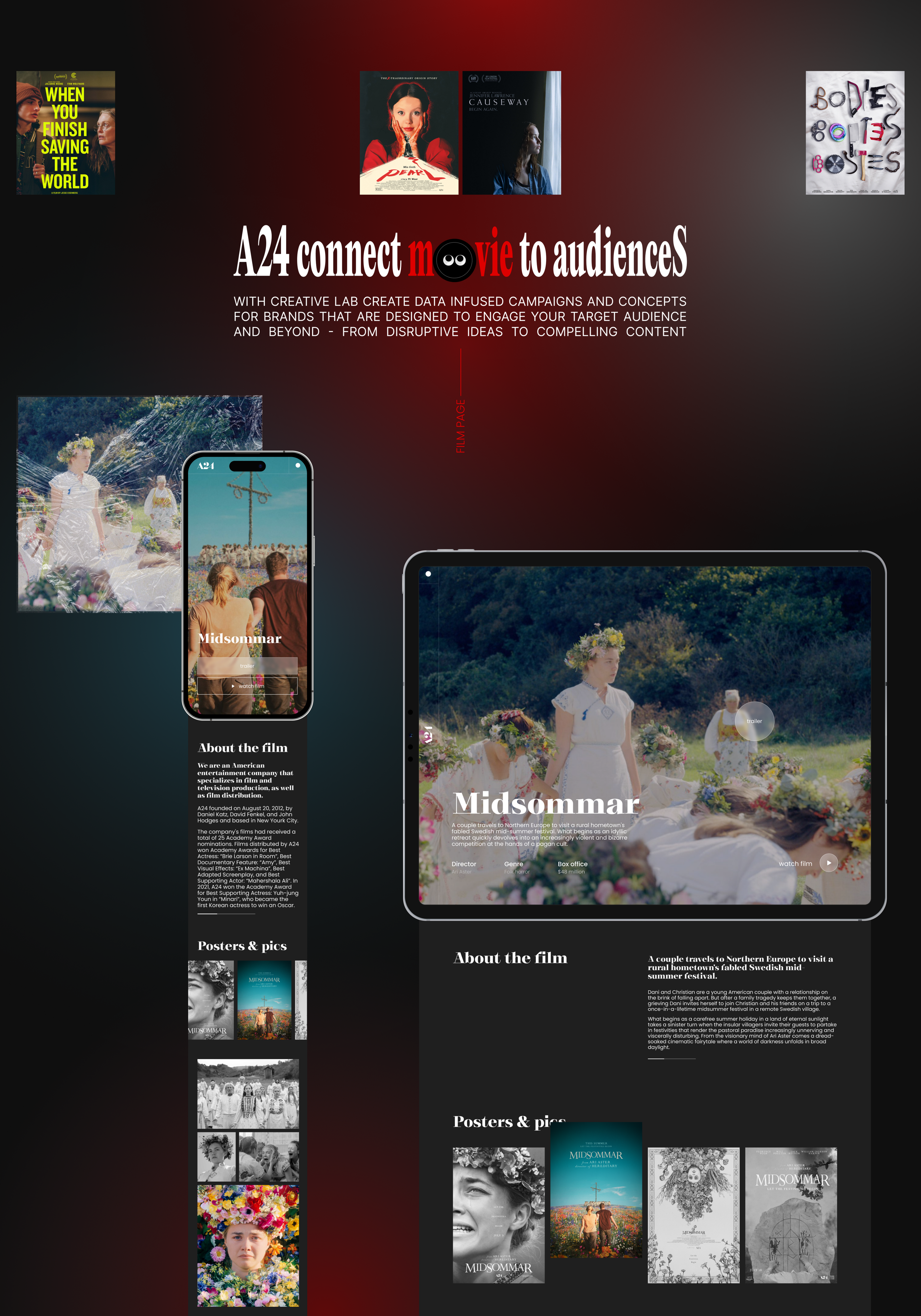 A24 Corporate website — Изображение №4 — Интерфейсы, Графика на Dprofile