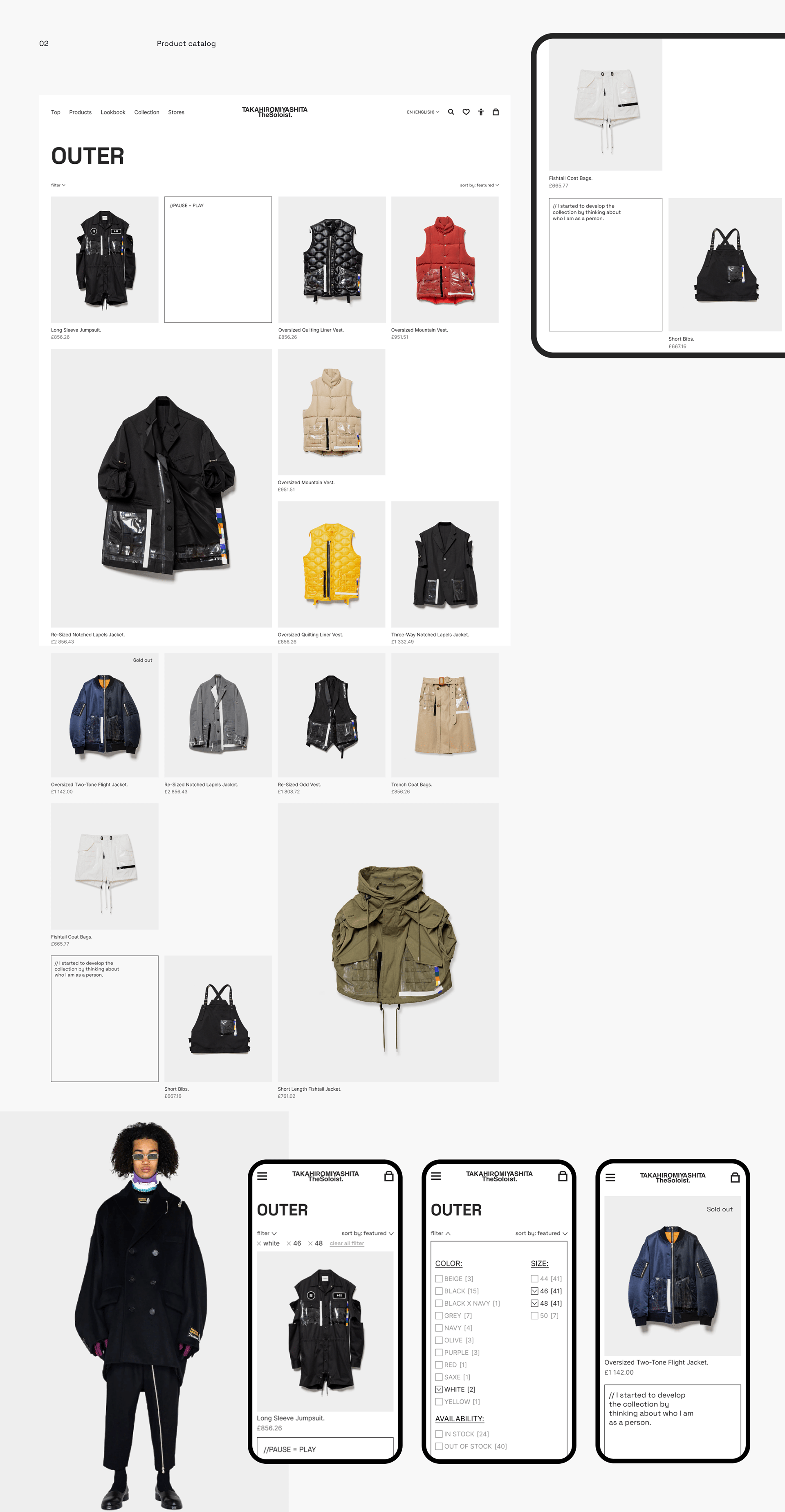 TAKAHIRO MIYASHITA / e-commerce store website concept — Изображение №5 — Интерфейсы на Dprofile