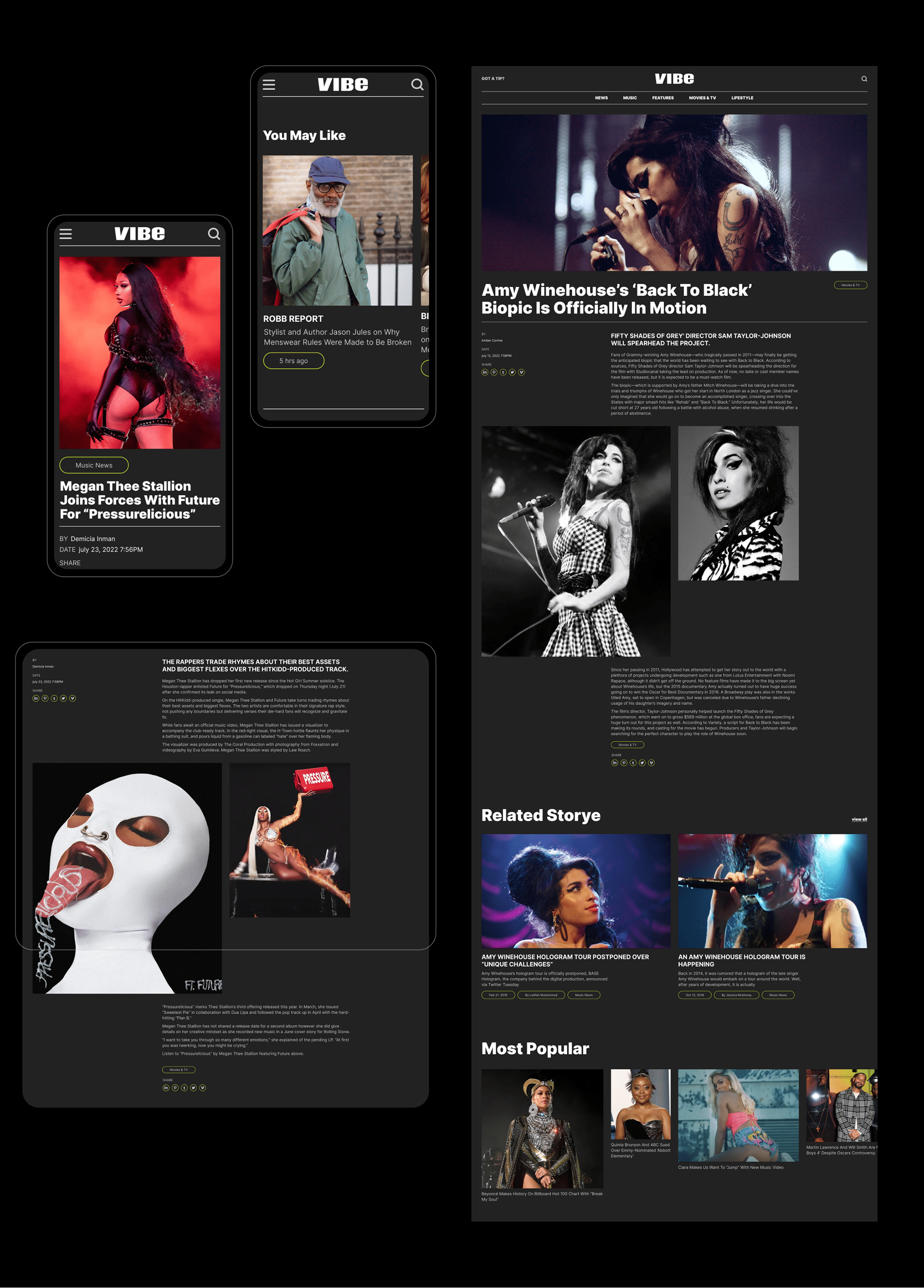 VIBE / News website redesign — Изображение №7 — Интерфейсы, Брендинг, Графика на Dprofile