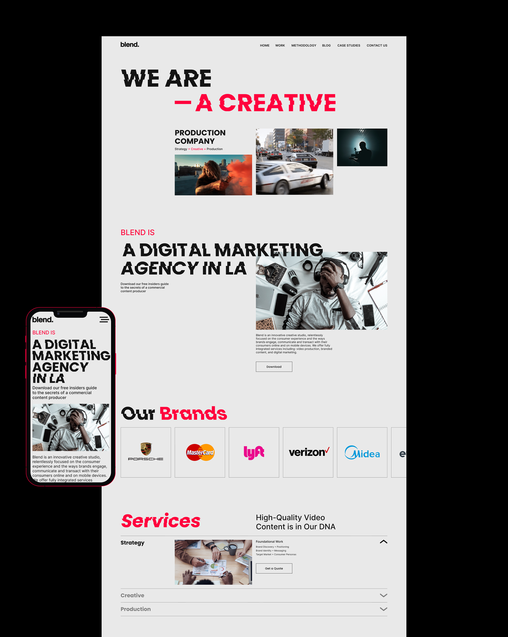 BLEND / Creative agency redesign — Изображение №2 — Анимация, Интерфейсы на Dprofile