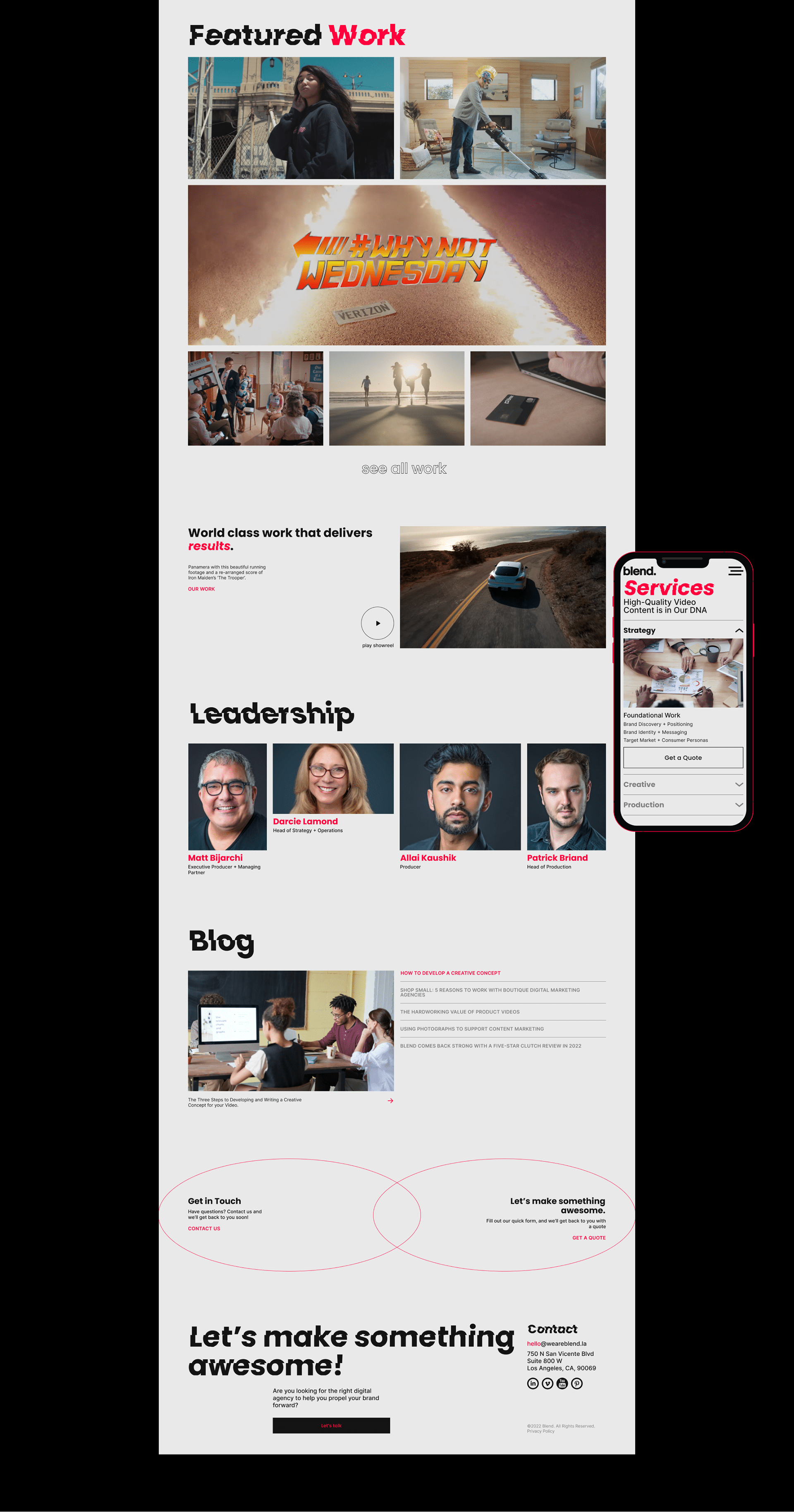 BLEND / Creative agency redesign — Изображение №3 — Анимация, Интерфейсы на Dprofile