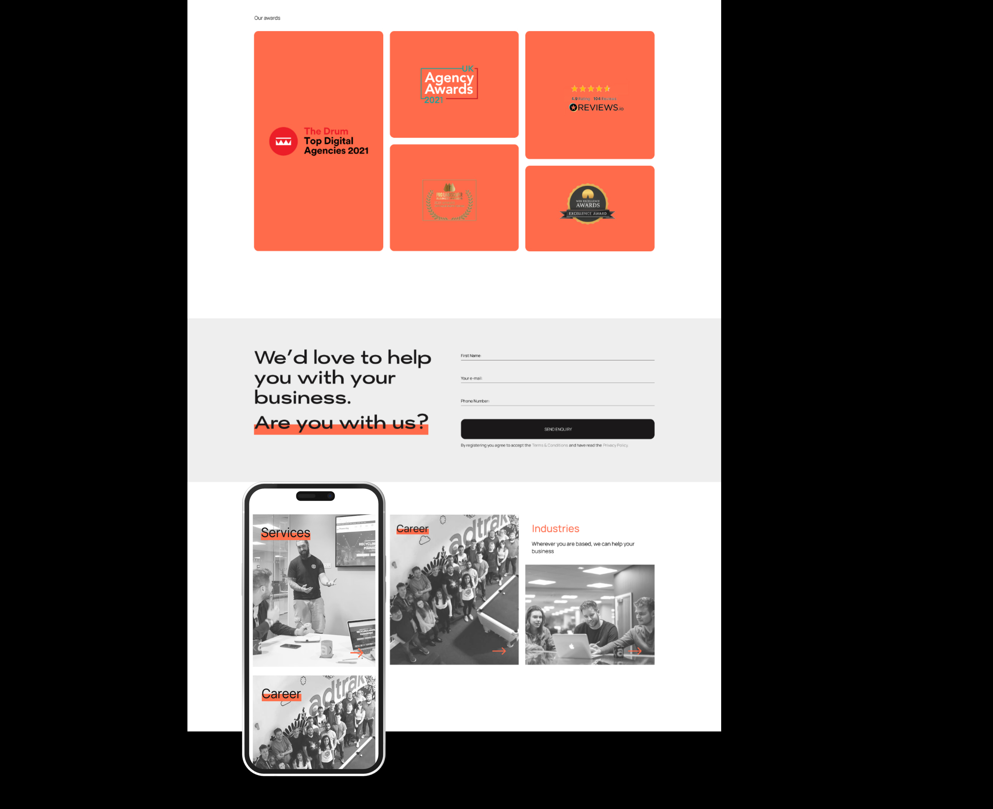 Redesign digital agency Adtrack — Изображение №6 — Интерфейсы, Маркетинг на Dprofile