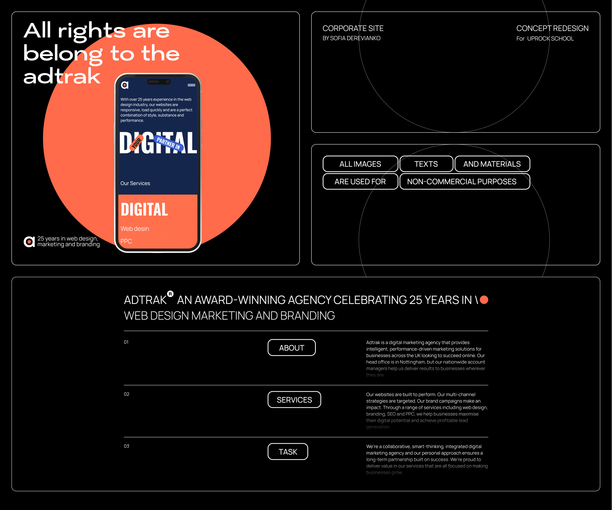 Redesign digital agency Adtrack — Изображение №1 — Интерфейсы, Маркетинг на Dprofile