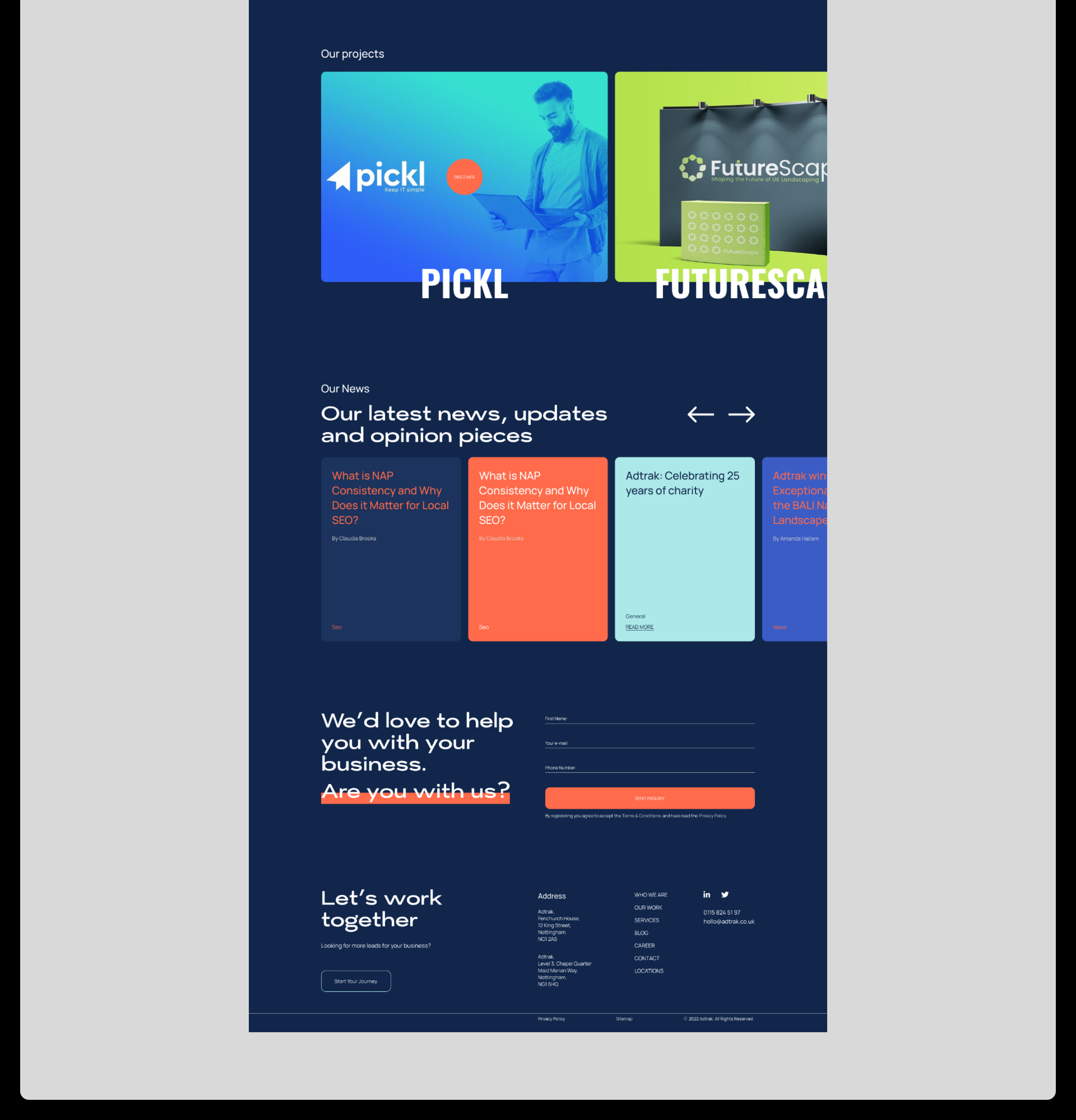 Redesign digital agency Adtrack — Изображение №3 — Интерфейсы, Маркетинг на Dprofile