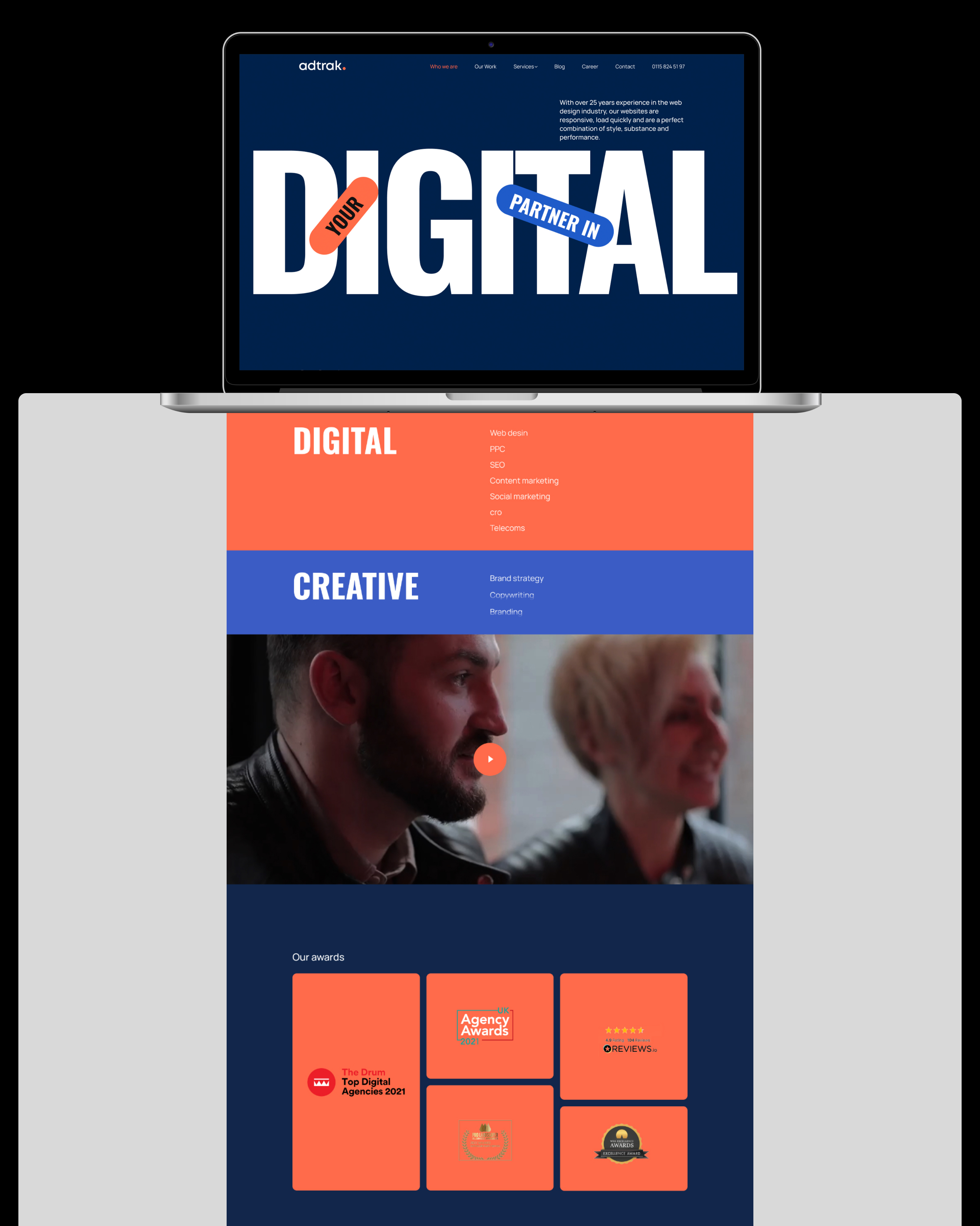 Redesign digital agency Adtrack — Изображение №2 — Интерфейсы, Маркетинг на Dprofile