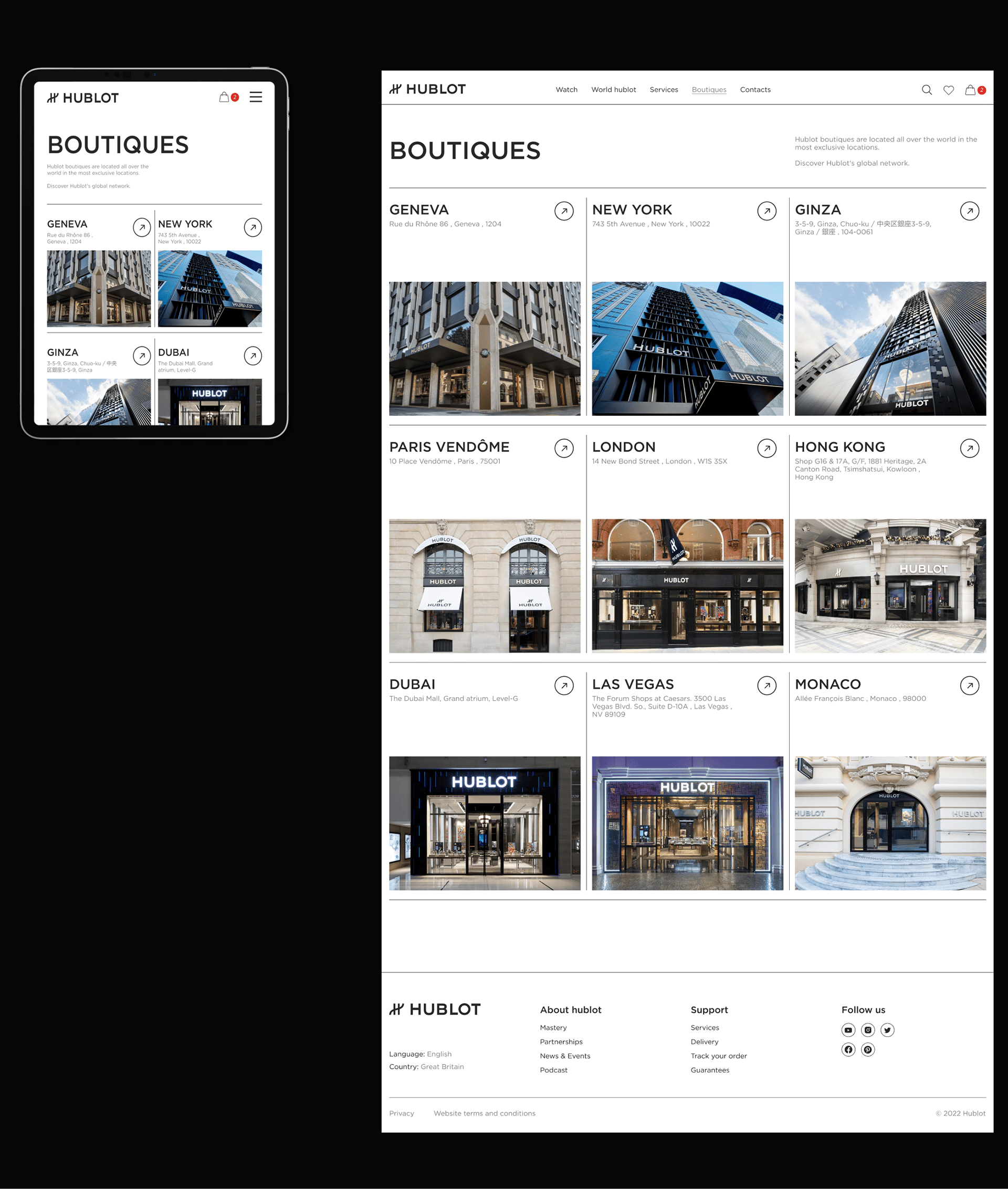 Hublot - Redesign concept | Website — Изображение №10 — Интерфейсы на Dprofile