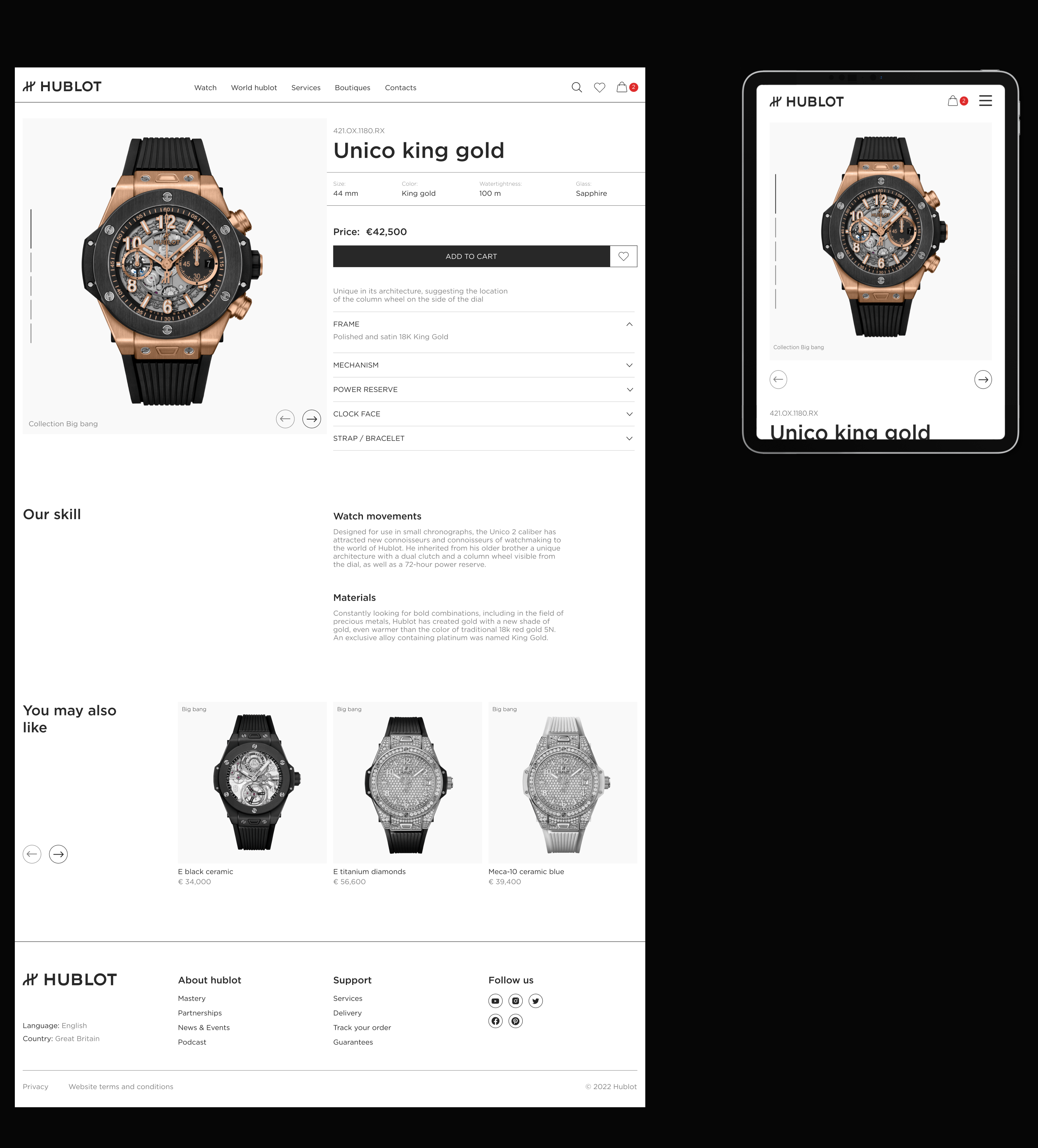 Hublot - Redesign concept | Website — Изображение №8 — Интерфейсы на Dprofile