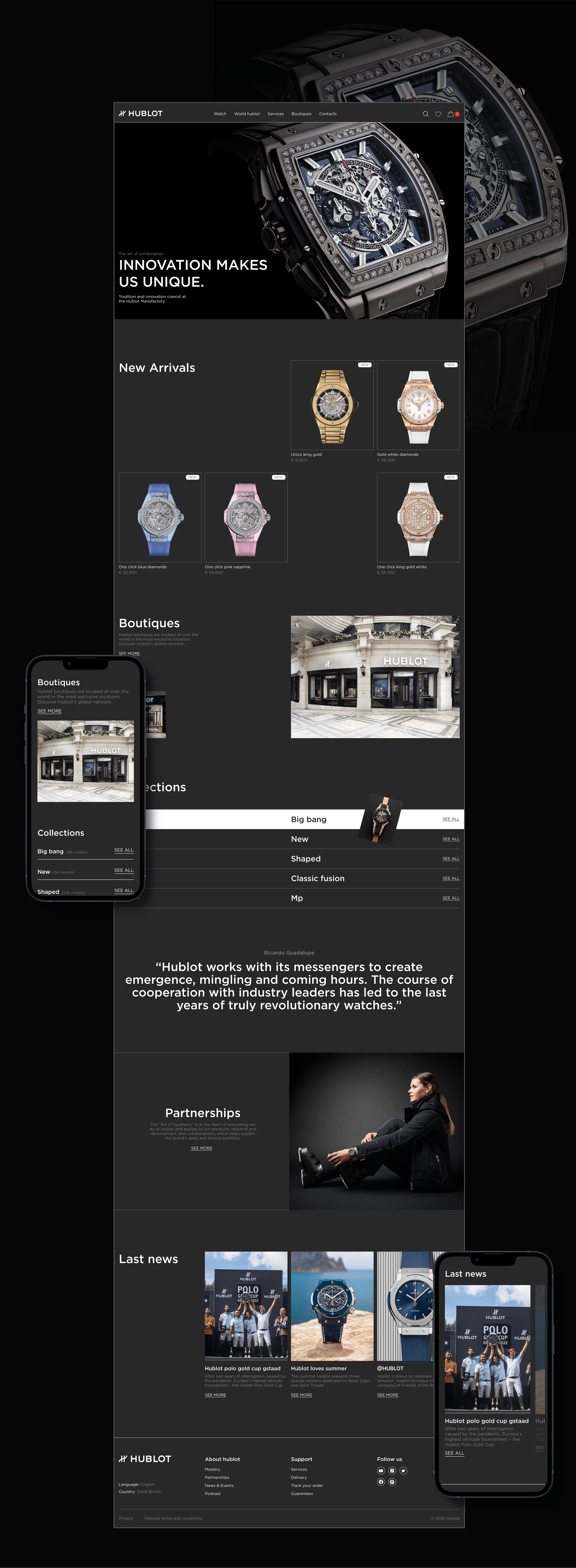 Hublot - Redesign concept | Website — Изображение №3 — Интерфейсы на Dprofile