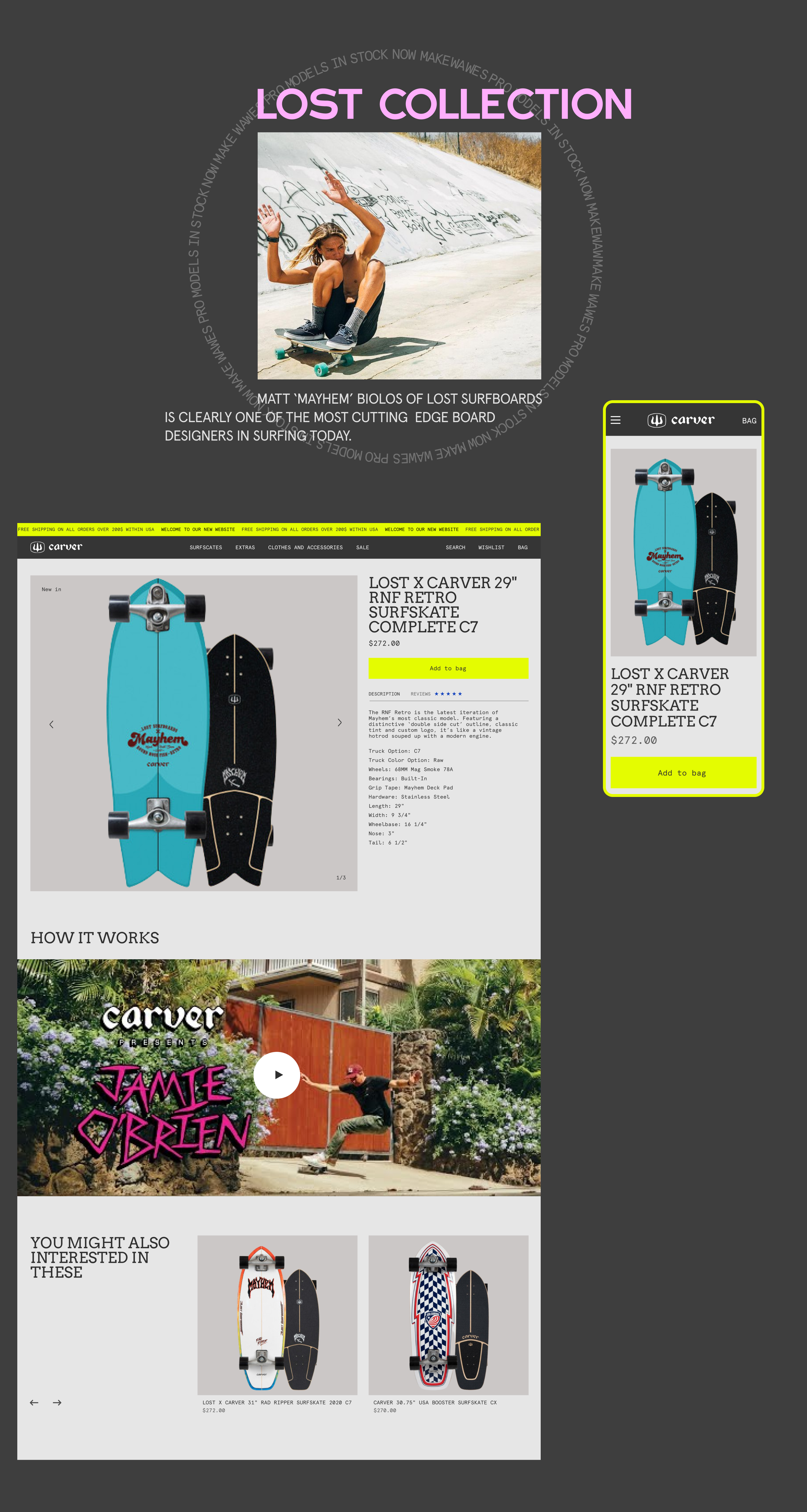 CARVER skateboards / E-commerce website redesign — Изображение №6 — Интерфейсы, Брендинг на Dprofile