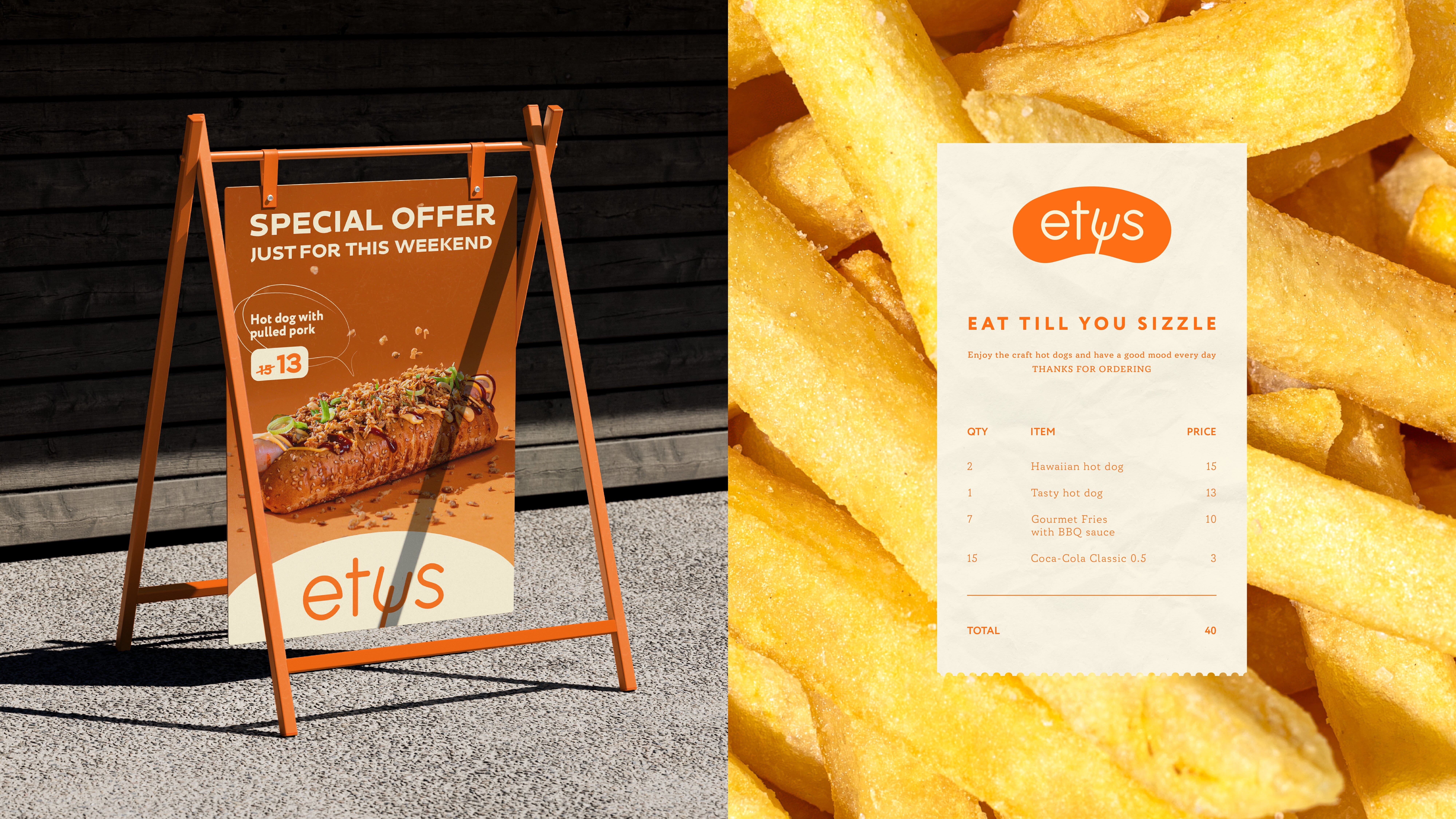 ETYS | HOT-DOGS | logotype design | branding design — Изображение №9 — Брендинг на Dprofile