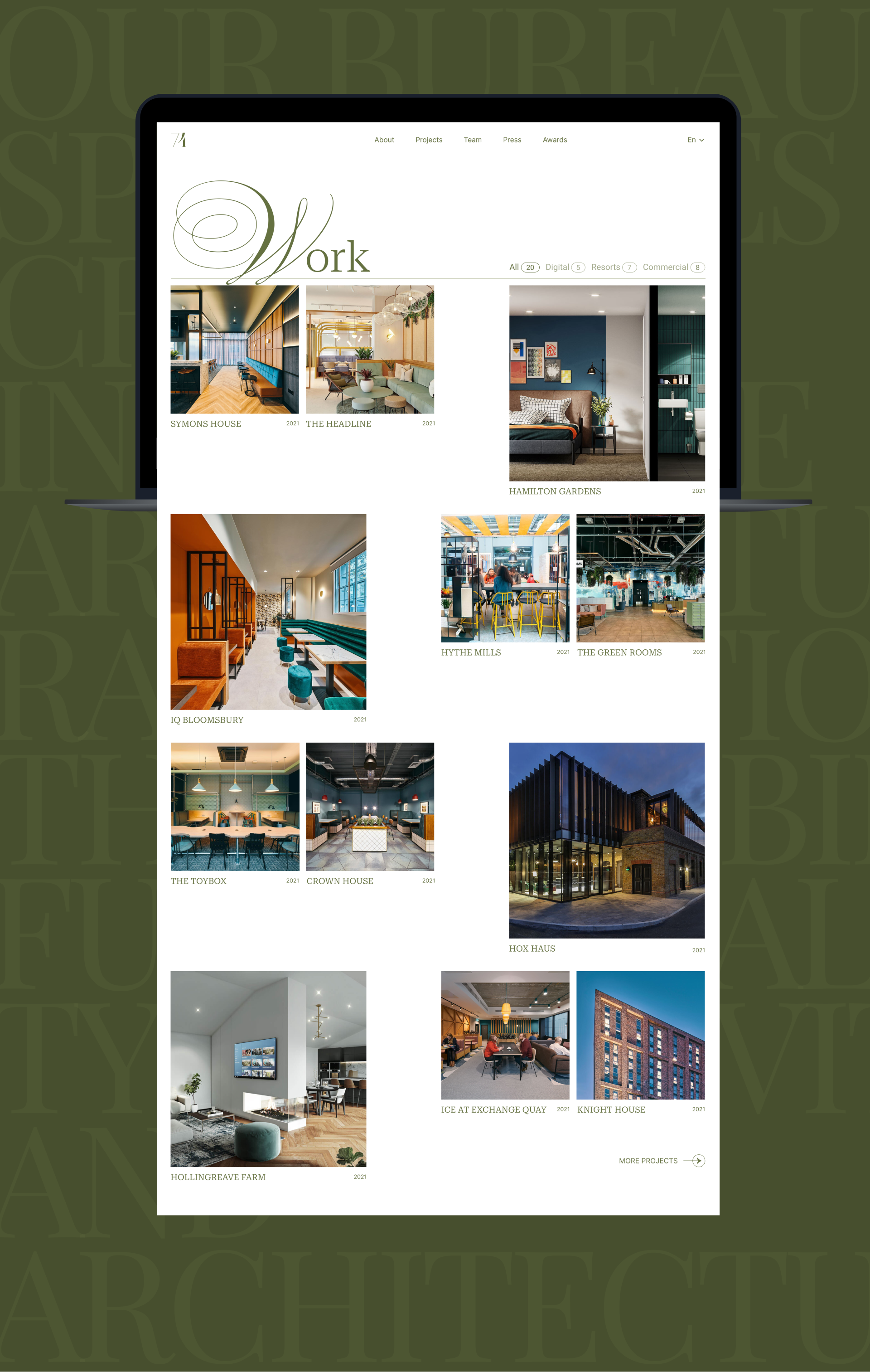 Architectural bureau 74 | Website redesign — Изображение №5 — Интерфейсы на Dprofile