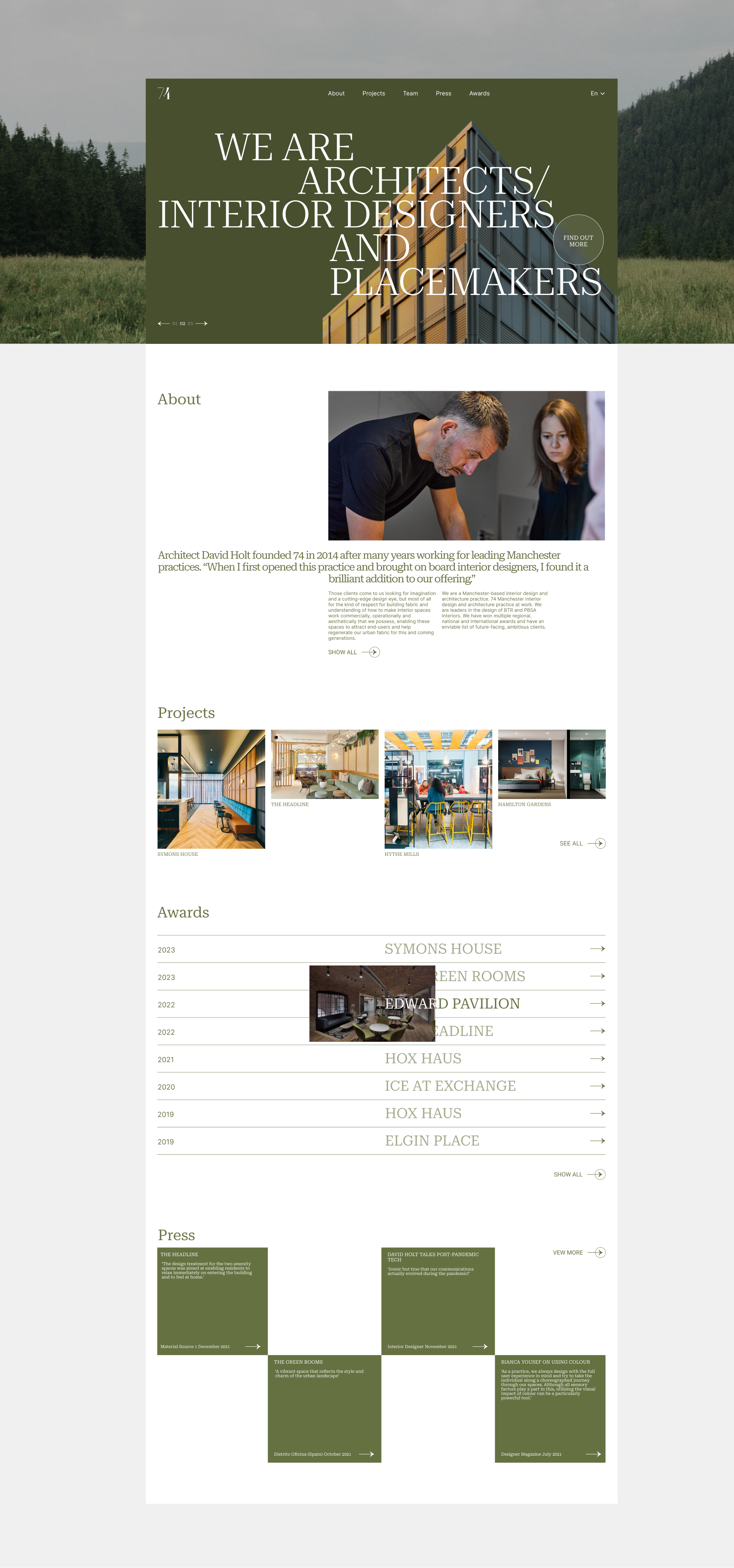 Architectural bureau 74 | Website redesign — Изображение №2 — Интерфейсы на Dprofile