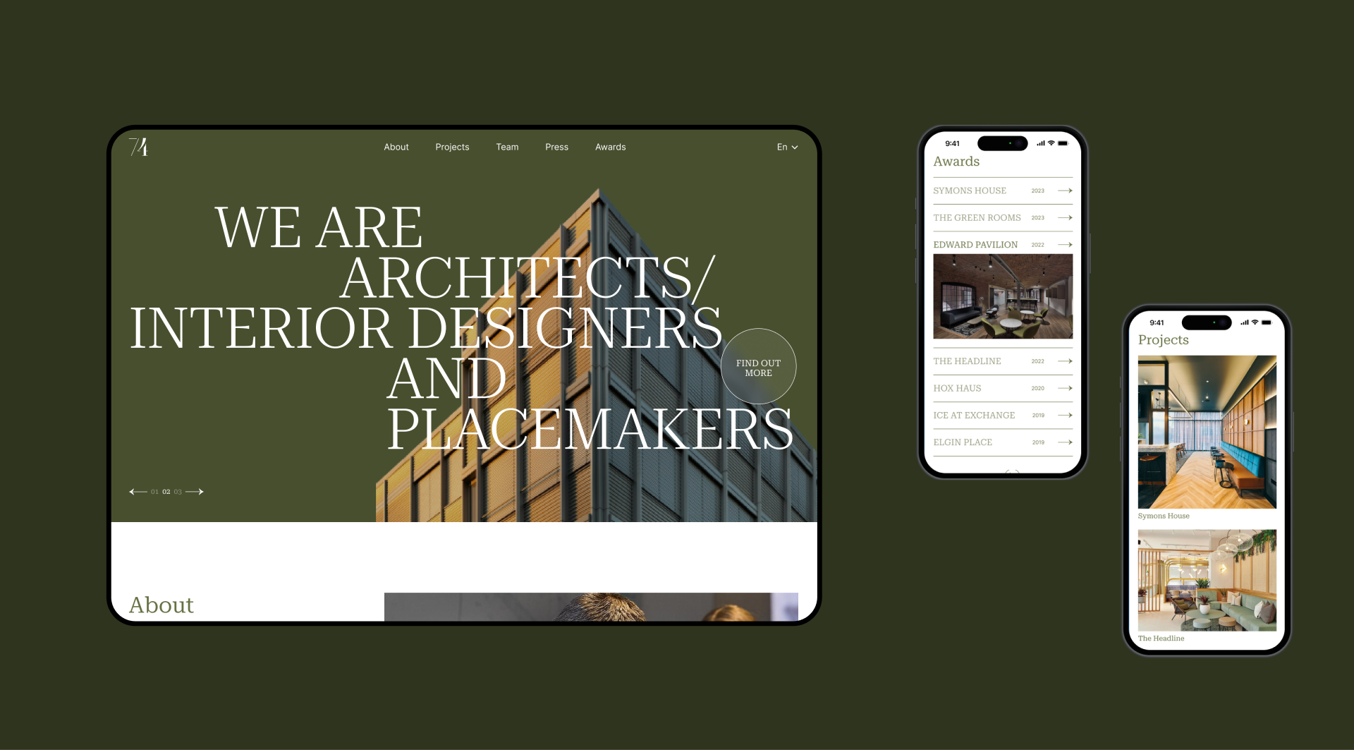 Architectural bureau 74 | Website redesign — Изображение №3 — Интерфейсы на Dprofile