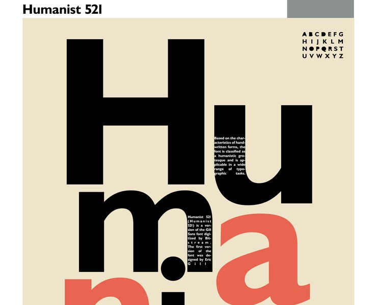 Шрифтовой плакат Humanist 521 на Dprofile