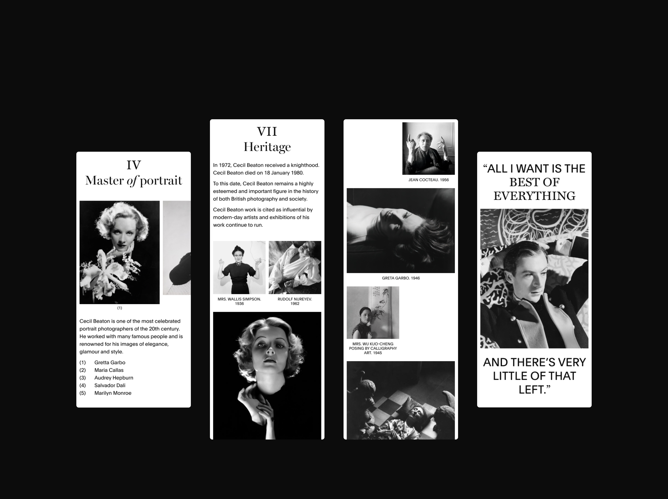 Сесил Битон. Концепт сайта — Изображение №4 — Интерфейсы на Dprofile