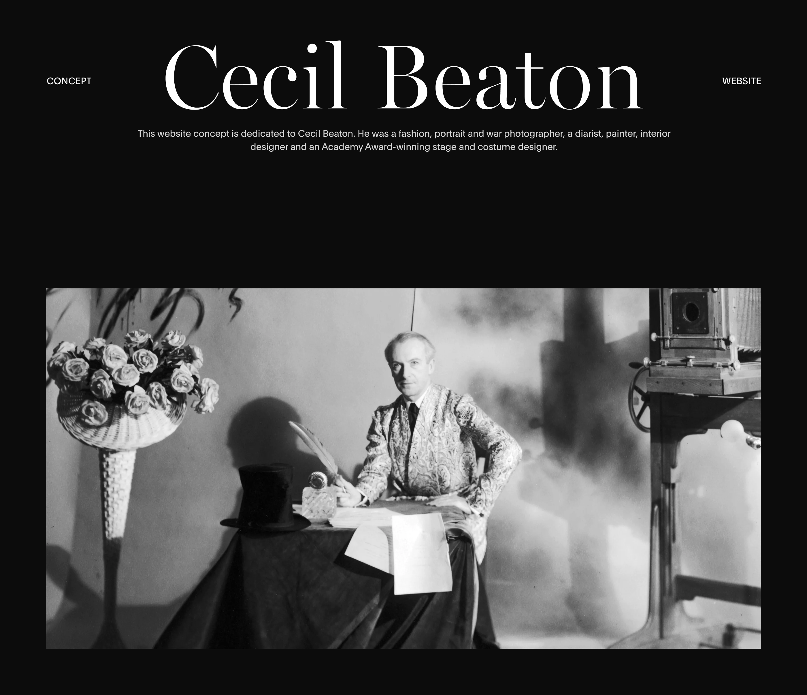 Сесил Битон. Концепт сайта — Изображение №1 — Интерфейсы на Dprofile