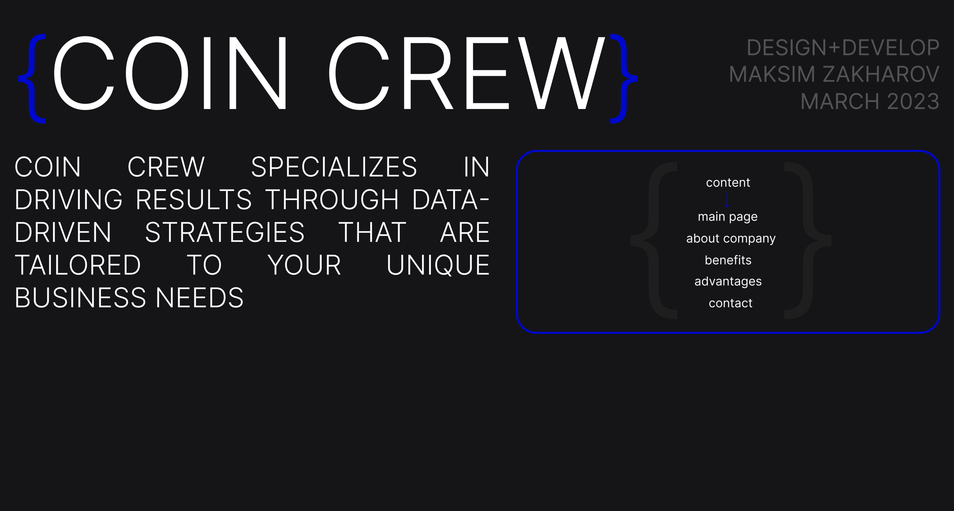 Coin crew | Marketing agency — Изображение №2 — Интерфейсы, Брендинг на Dprofile