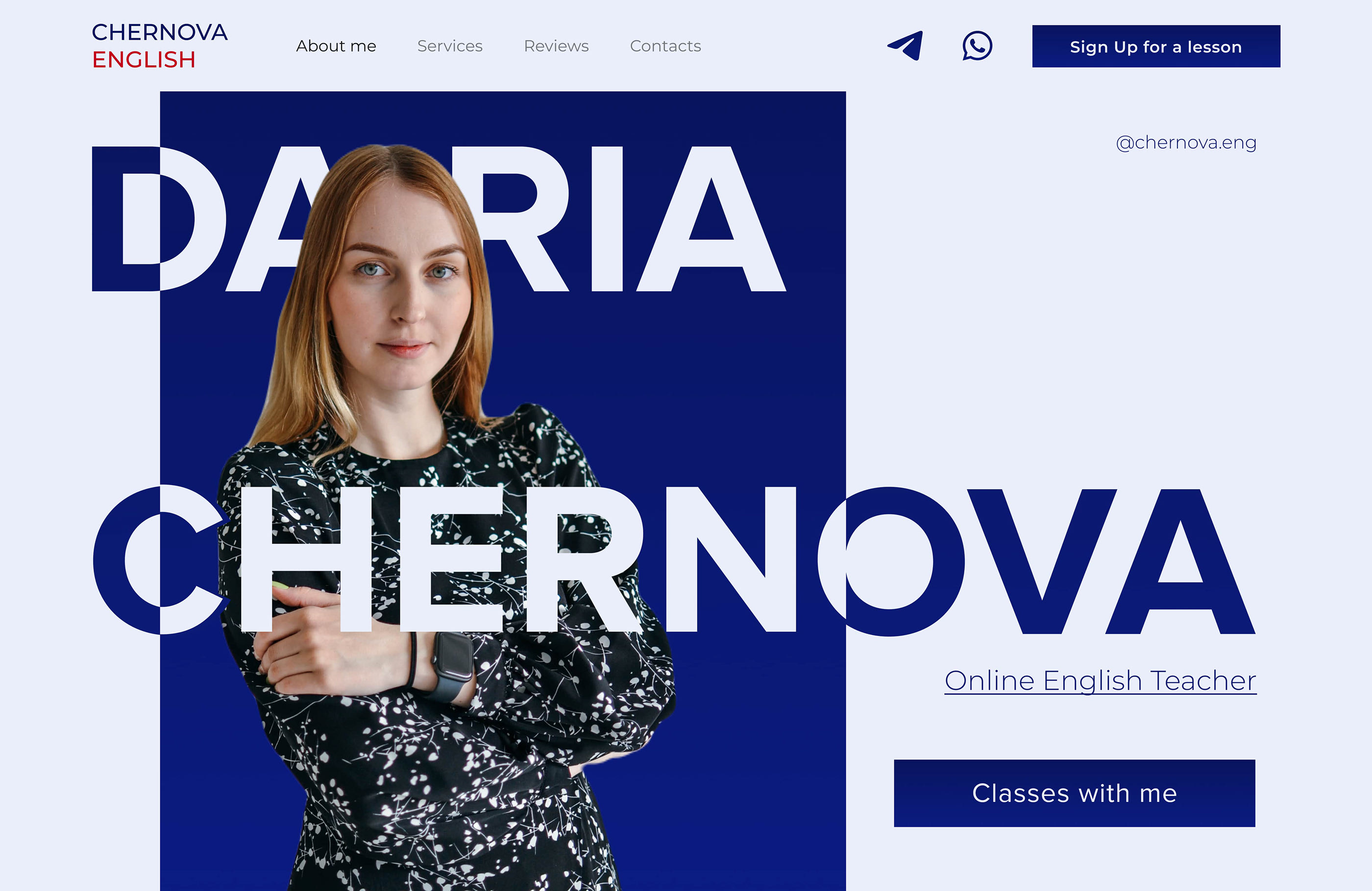 Landing page design for an English Teacher — Изображение №6 — Интерфейсы, Брендинг на Dprofile