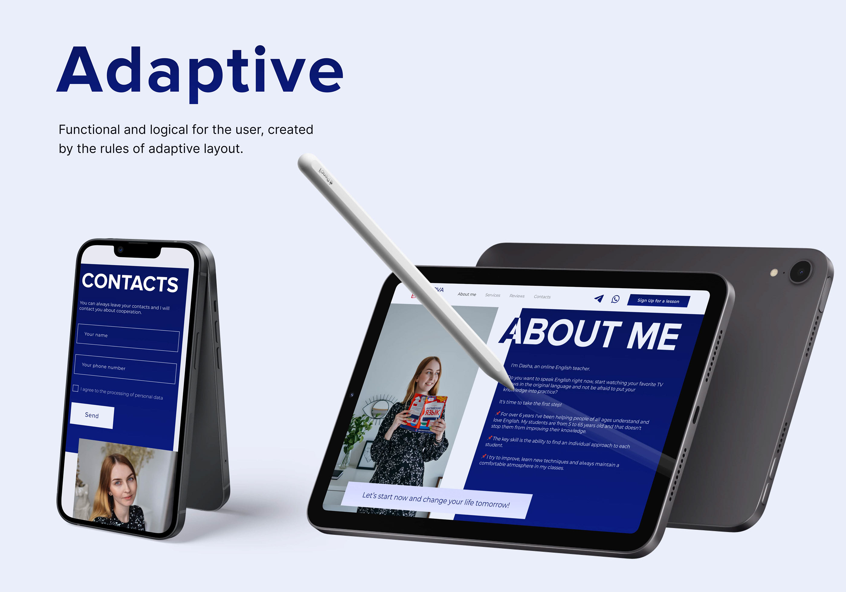 Landing page design for an English Teacher — Изображение №12 — Интерфейсы, Брендинг на Dprofile
