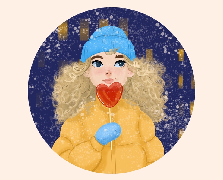 Зимний вечер — Иллюстрация на Dprofile