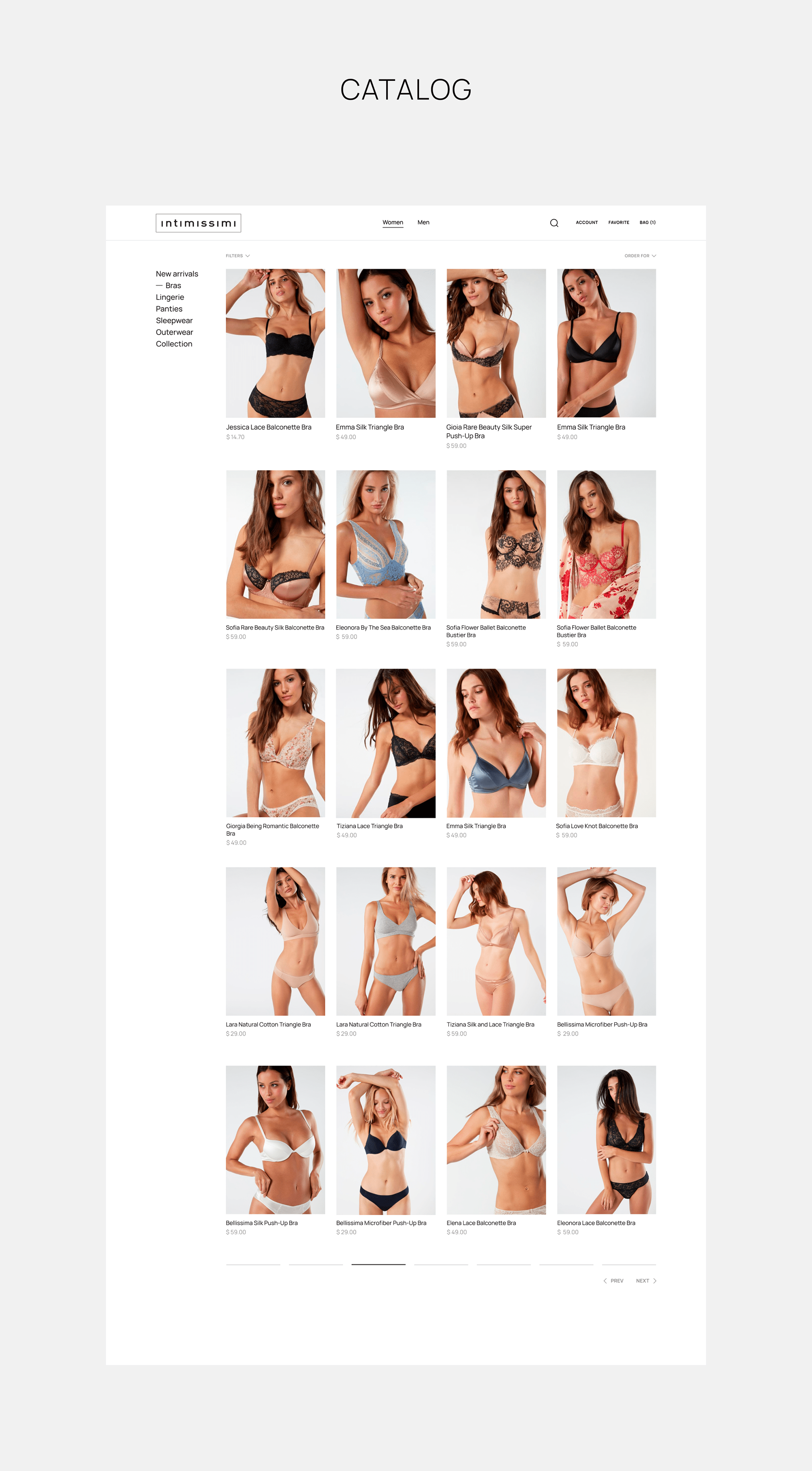 Intimissimi — Online store. — Изображение №3 — Интерфейсы на Dprofile