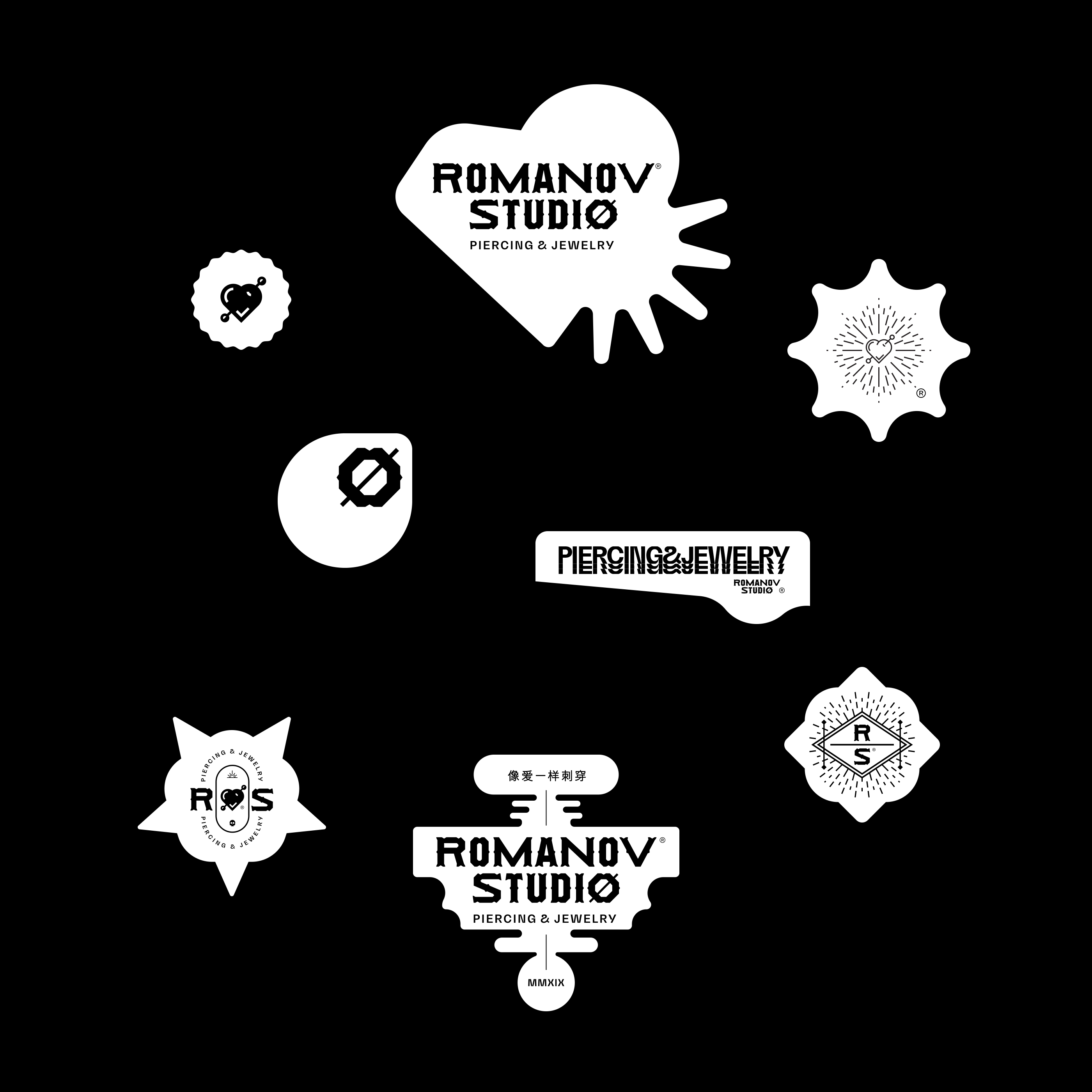 Romanov studio — piercing & jewelry | identity design — Изображение №5 — Брендинг, Графика на Dprofile