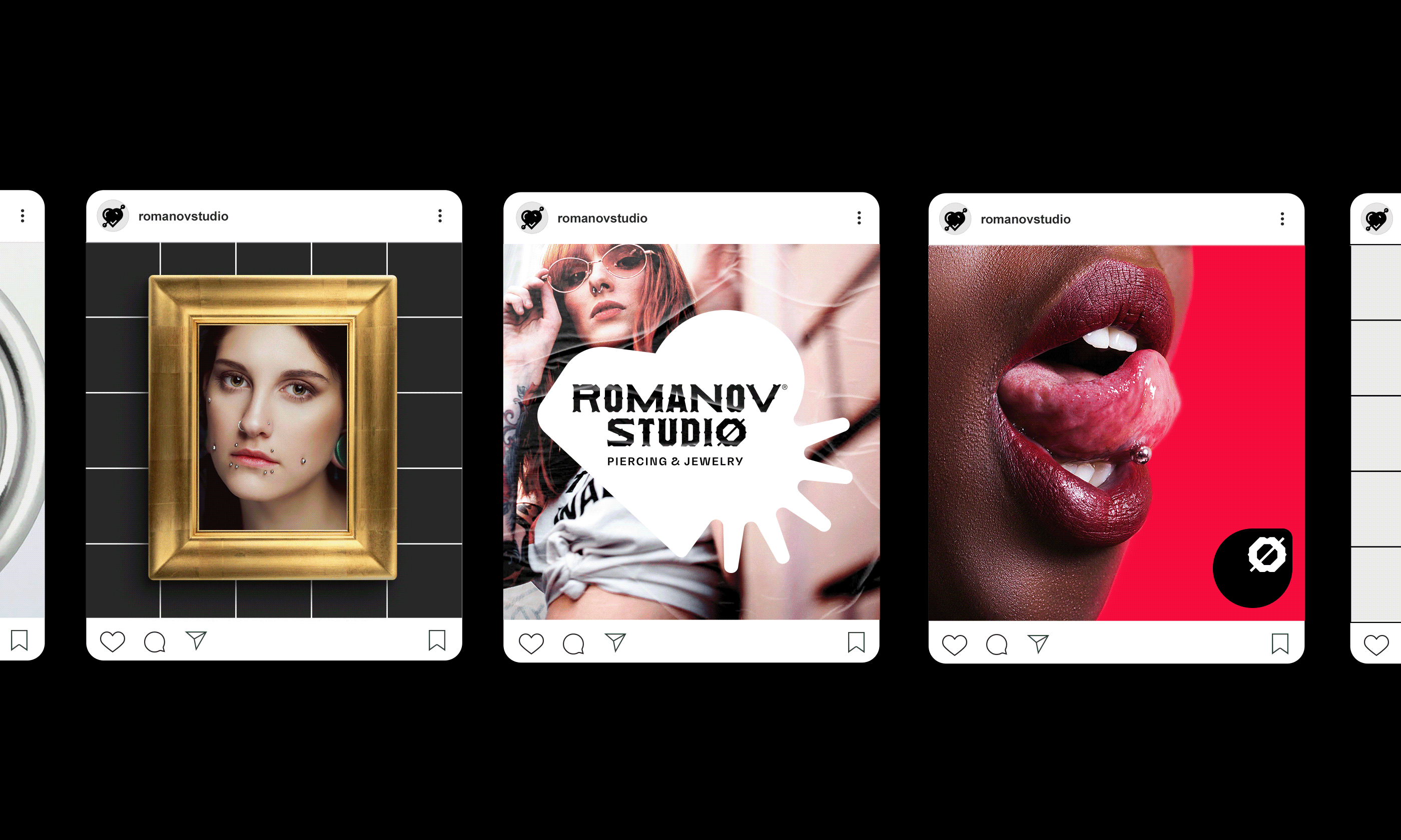 Romanov studio — piercing & jewelry | identity design — Изображение №12 — Брендинг, Графика на Dprofile