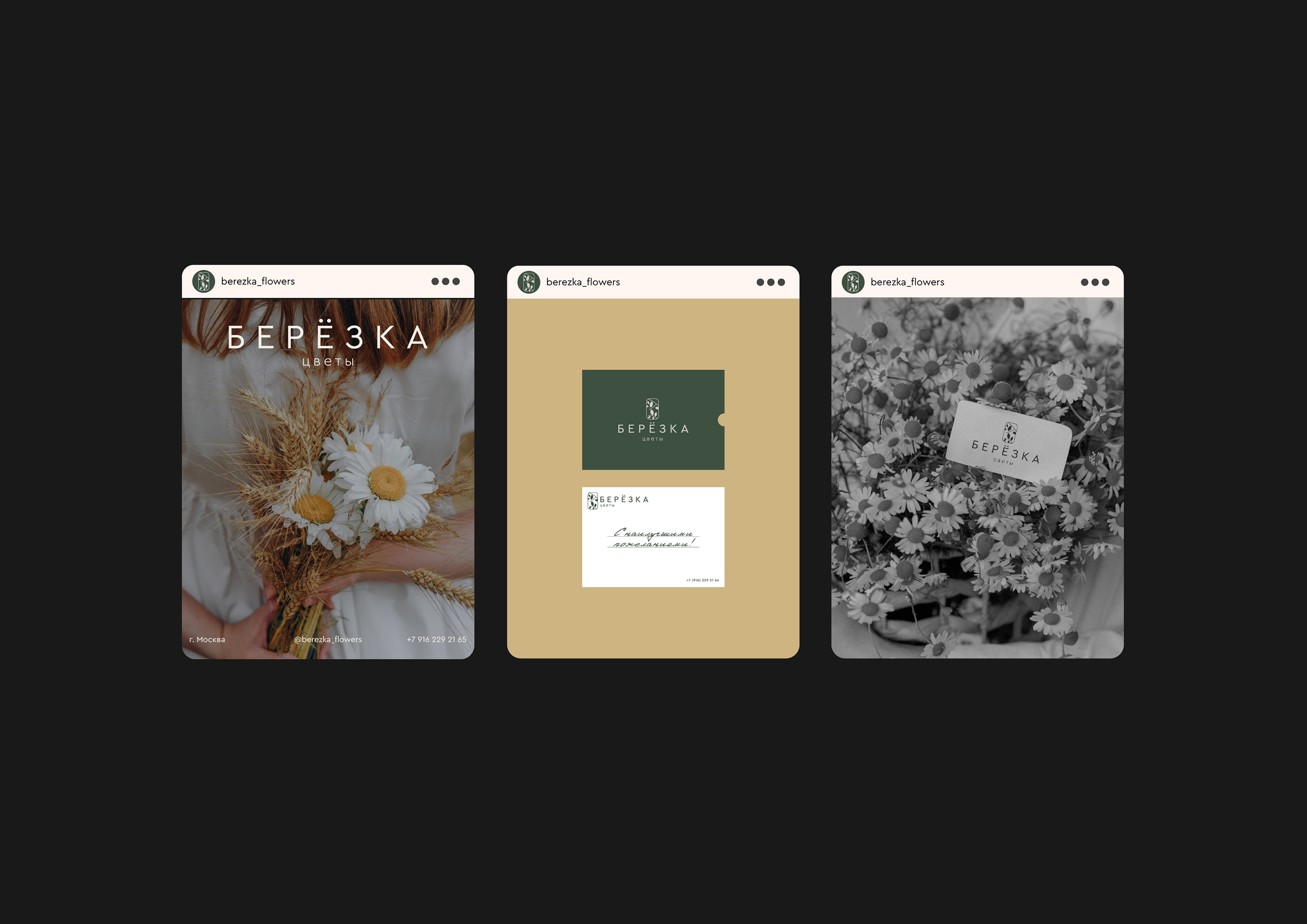Logo / Branding / Flower studio Berezka — Изображение №9 — Брендинг на Dprofile