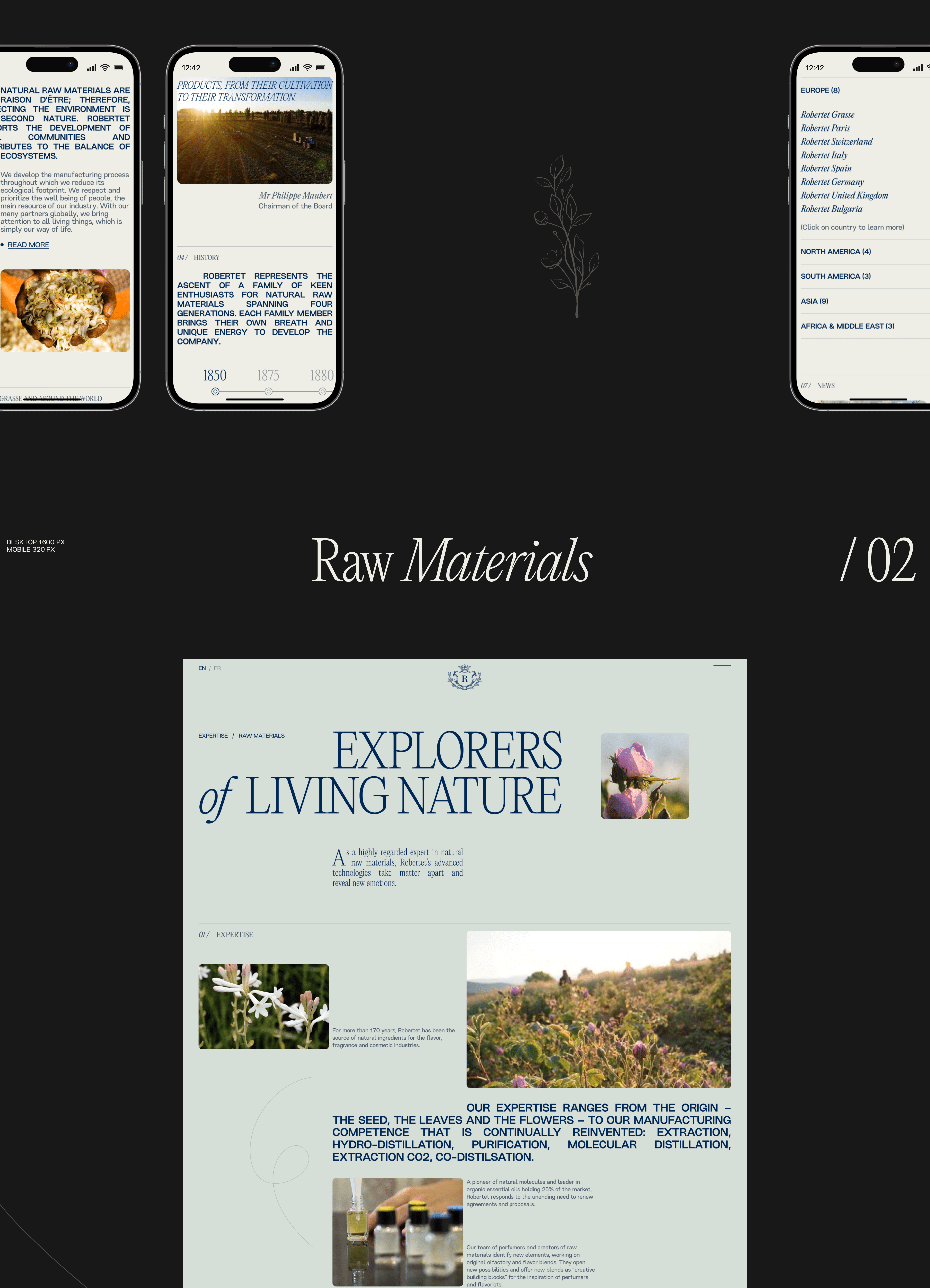 The Robertet Groupe | Corporate Website Redesign — Изображение №3 — Интерфейсы на Dprofile
