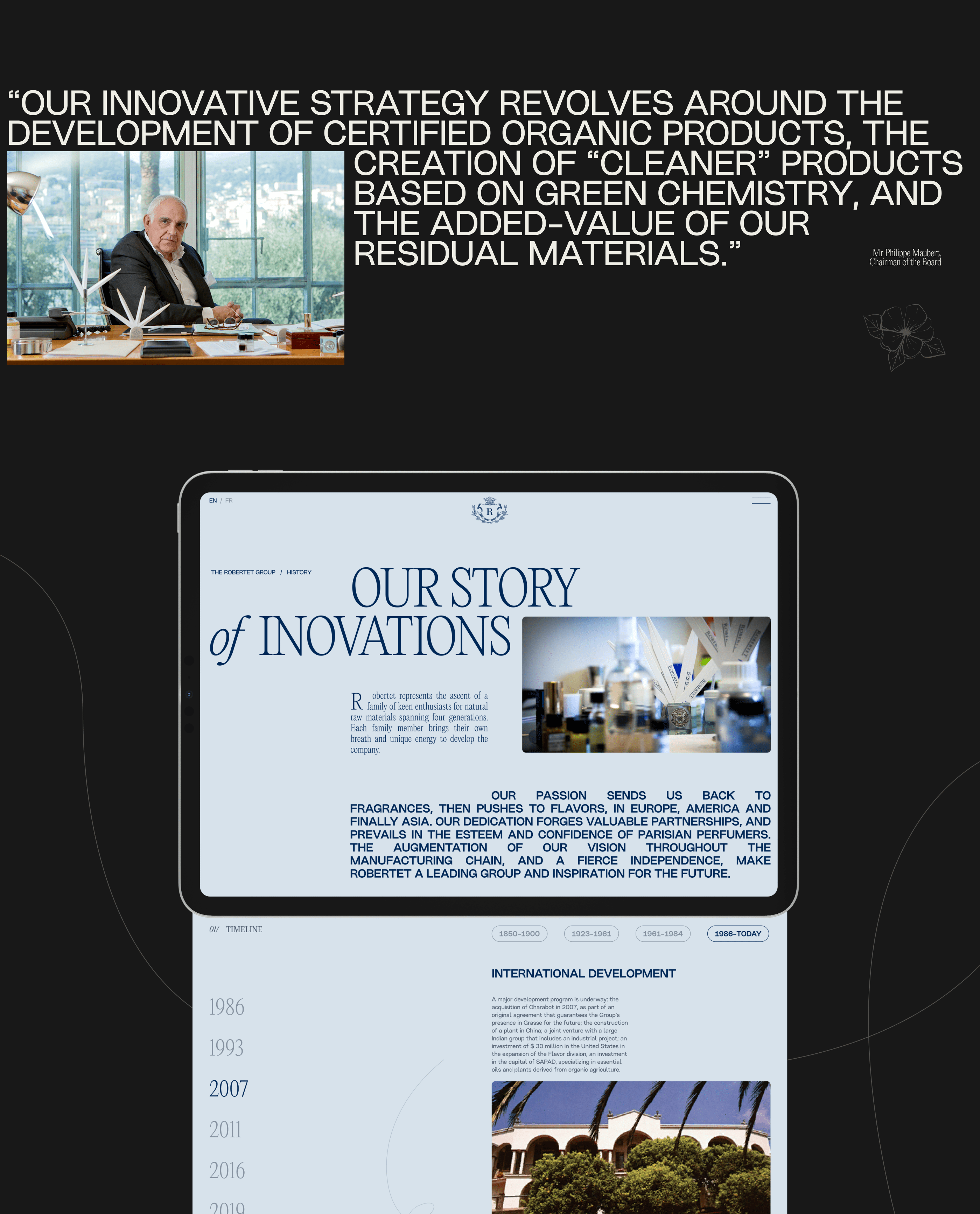 The Robertet Groupe | Corporate Website Redesign — Изображение №7 — Интерфейсы на Dprofile