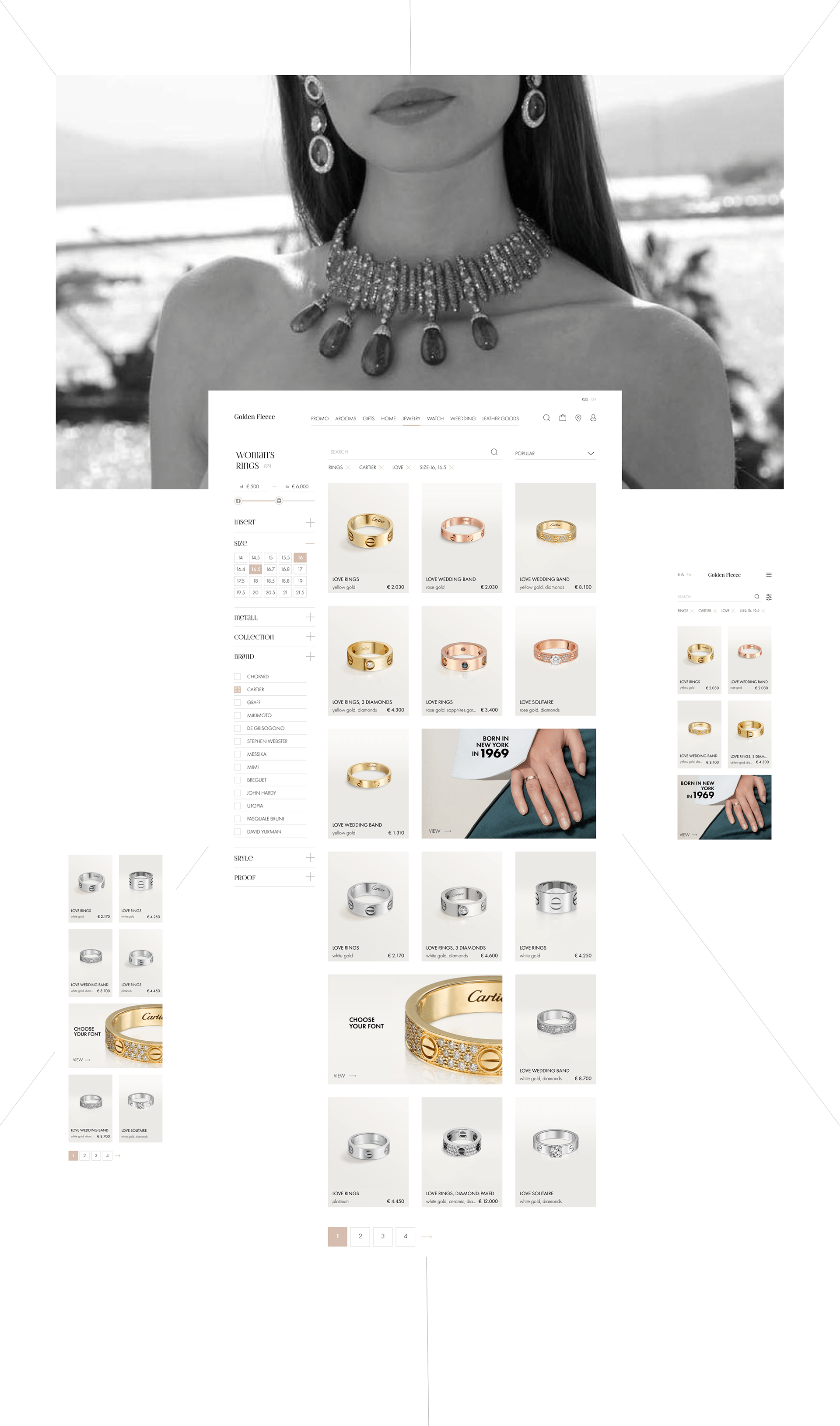 GOLDEN FLECEE | JEWERLY STORE — Изображение №7 — Интерфейсы на Dprofile