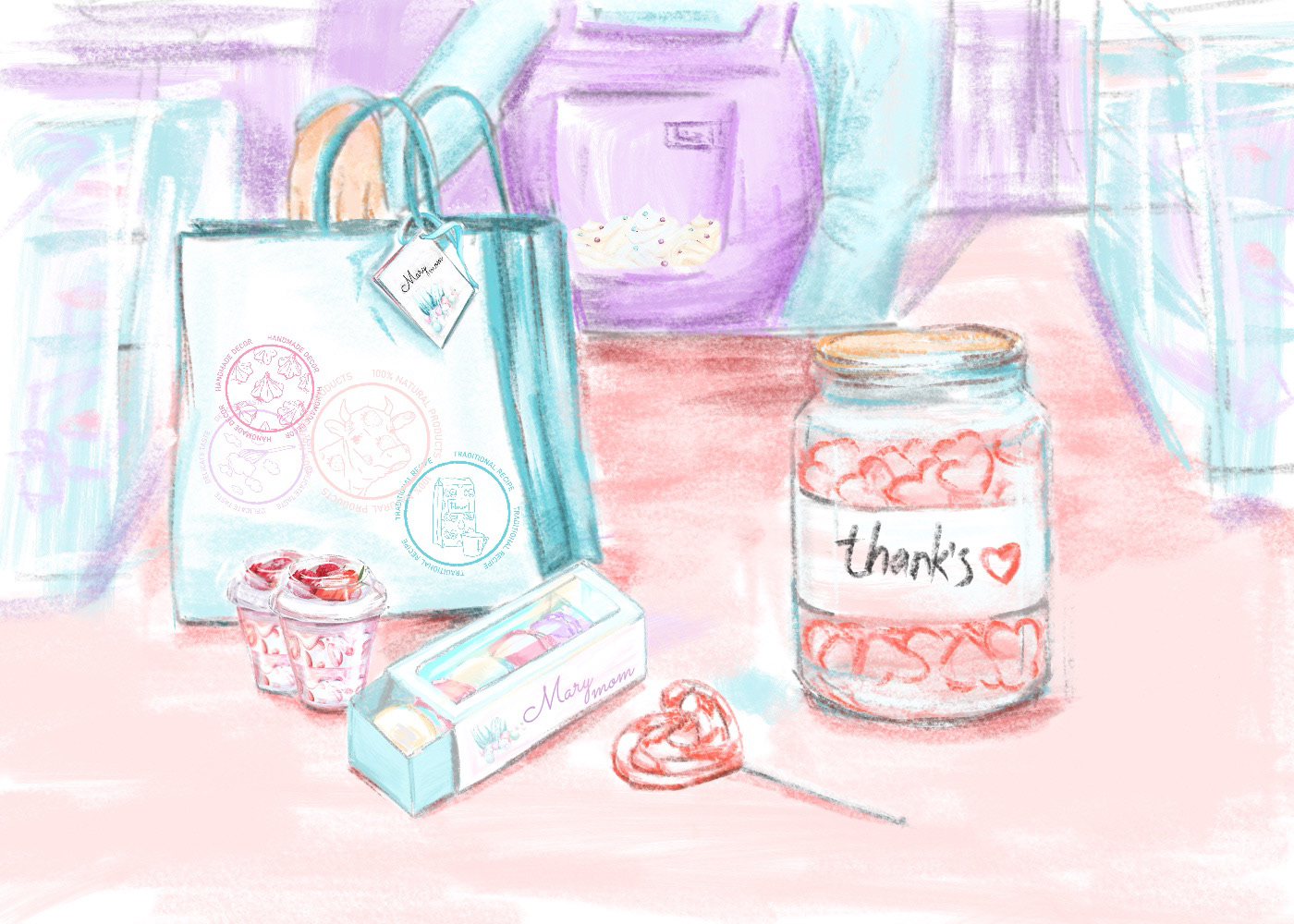 Mery mom.Confectionery.Сorporate print — Изображение №13 — Брендинг, Иллюстрация на Dprofile