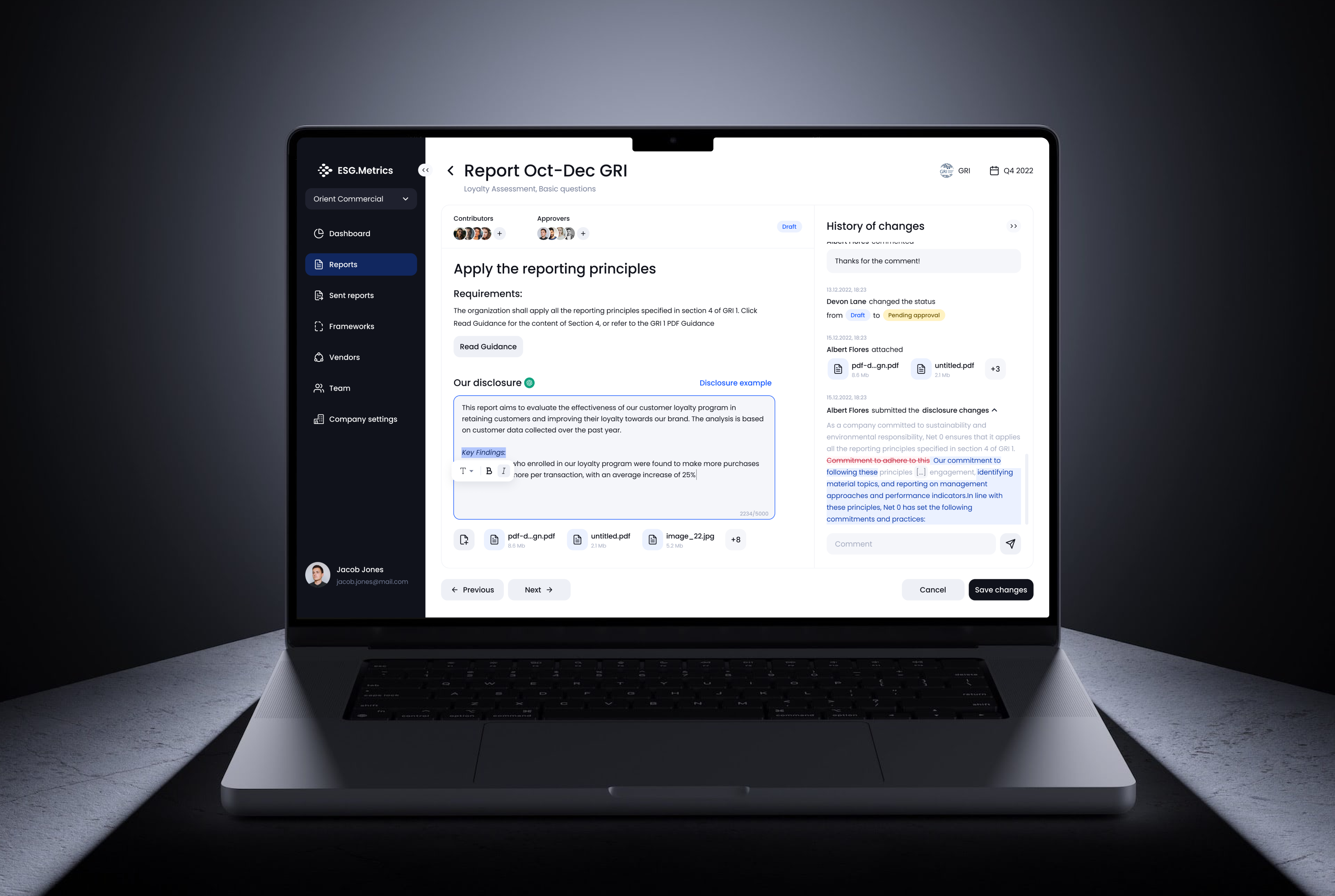 ESG Reporting Software — Изображение №17 — Интерфейсы на Dprofile