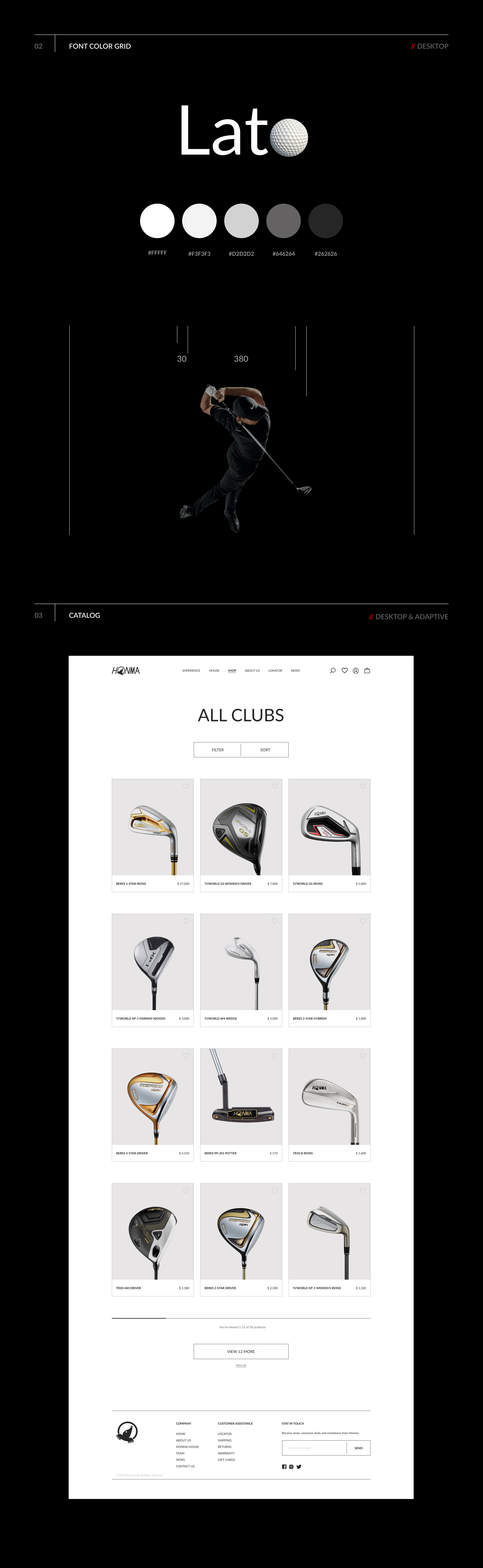 Design concept e-commerce Honma golf — Изображение №3 — Интерфейсы на Dprofile
