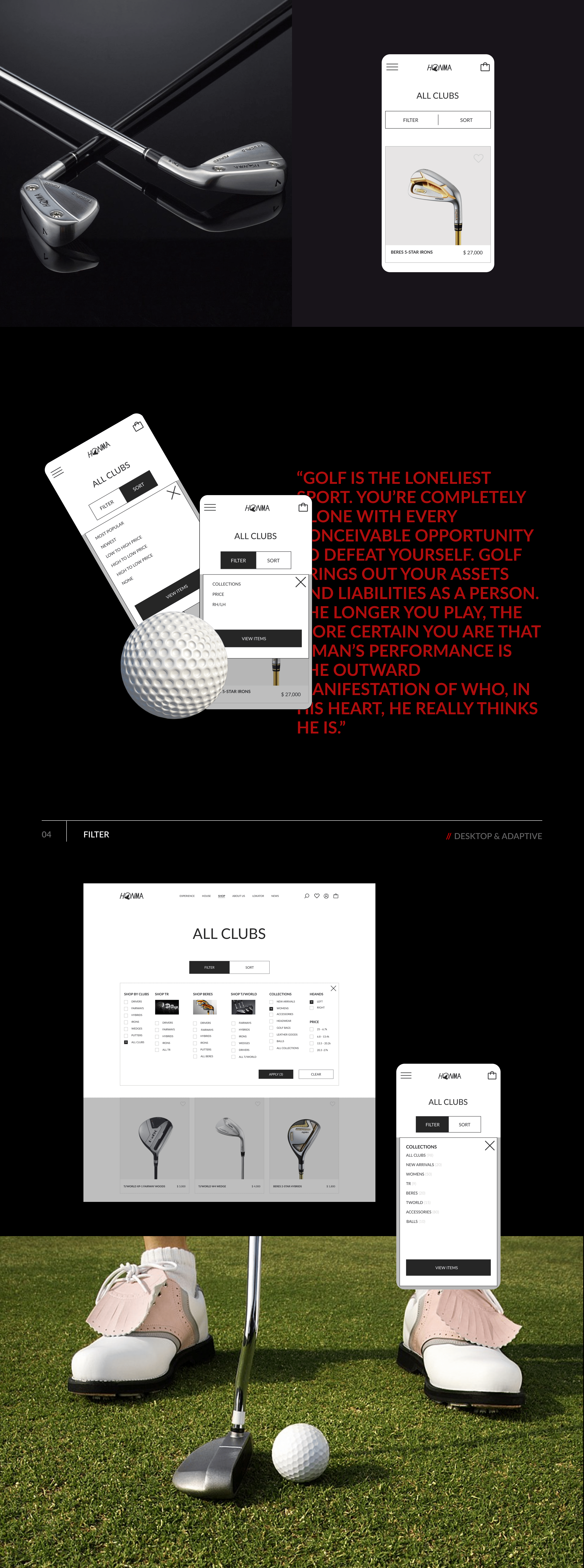 Design concept e-commerce Honma golf — Изображение №4 — Интерфейсы на Dprofile