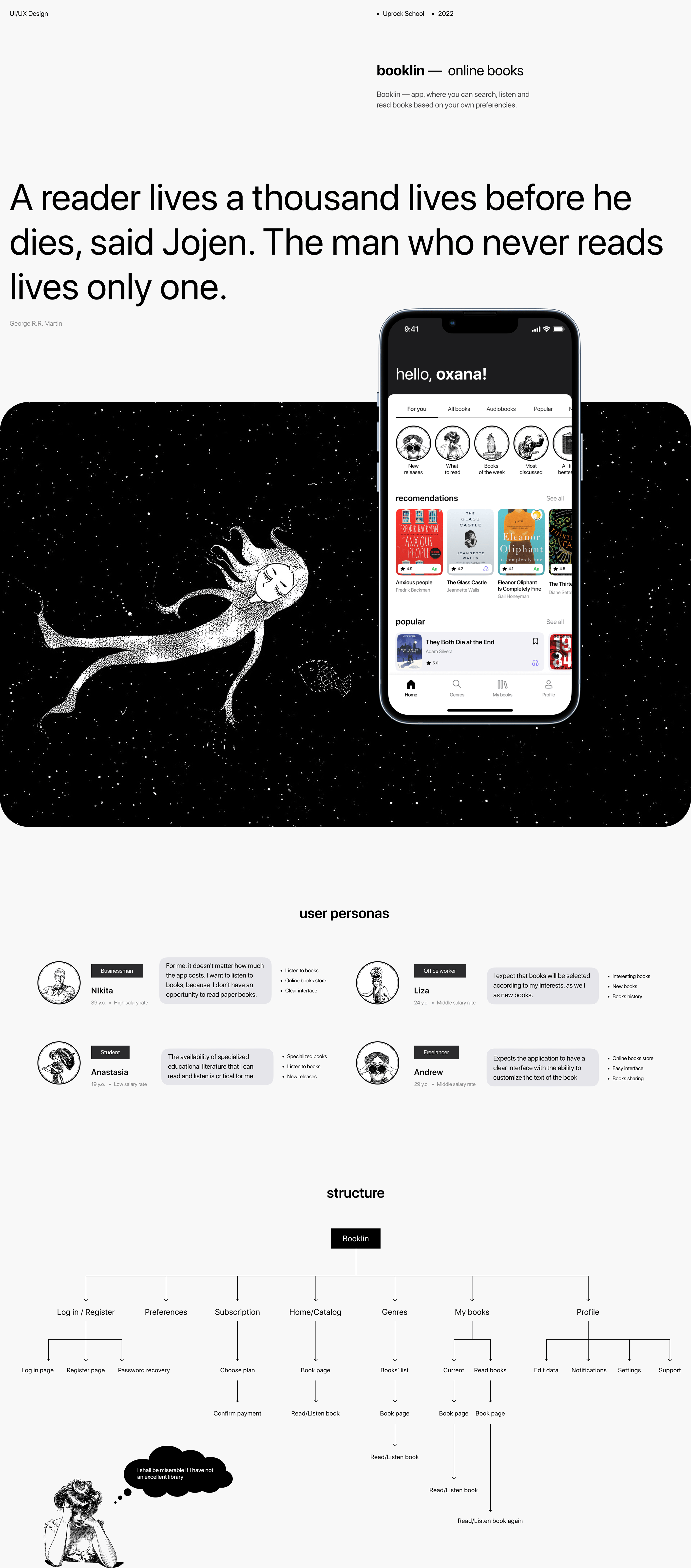 booklin - online books app — Изображение №1 — Интерфейсы на Dprofile