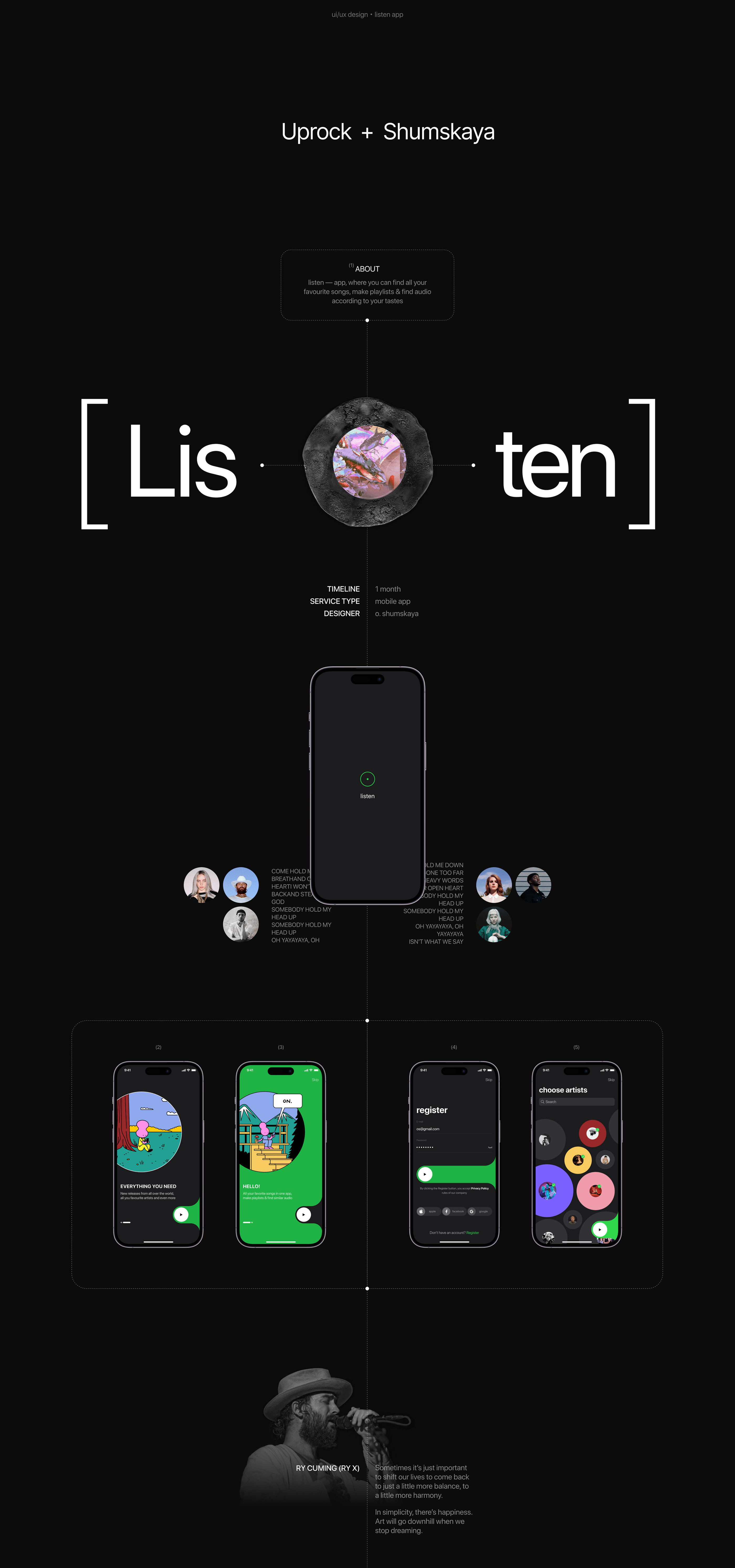 [lis-ten] - music mobile app — Изображение №1 — Интерфейсы на Dprofile