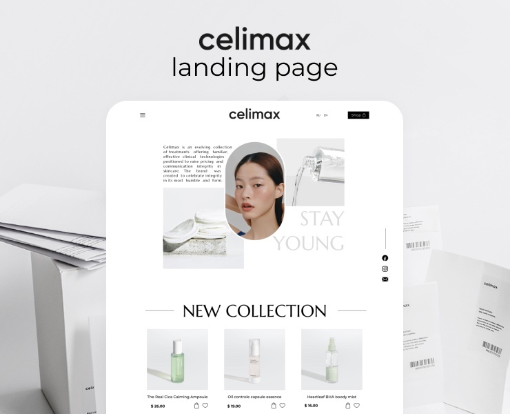 Landing page of cosmetic shop — Интерфейсы на Dprofile