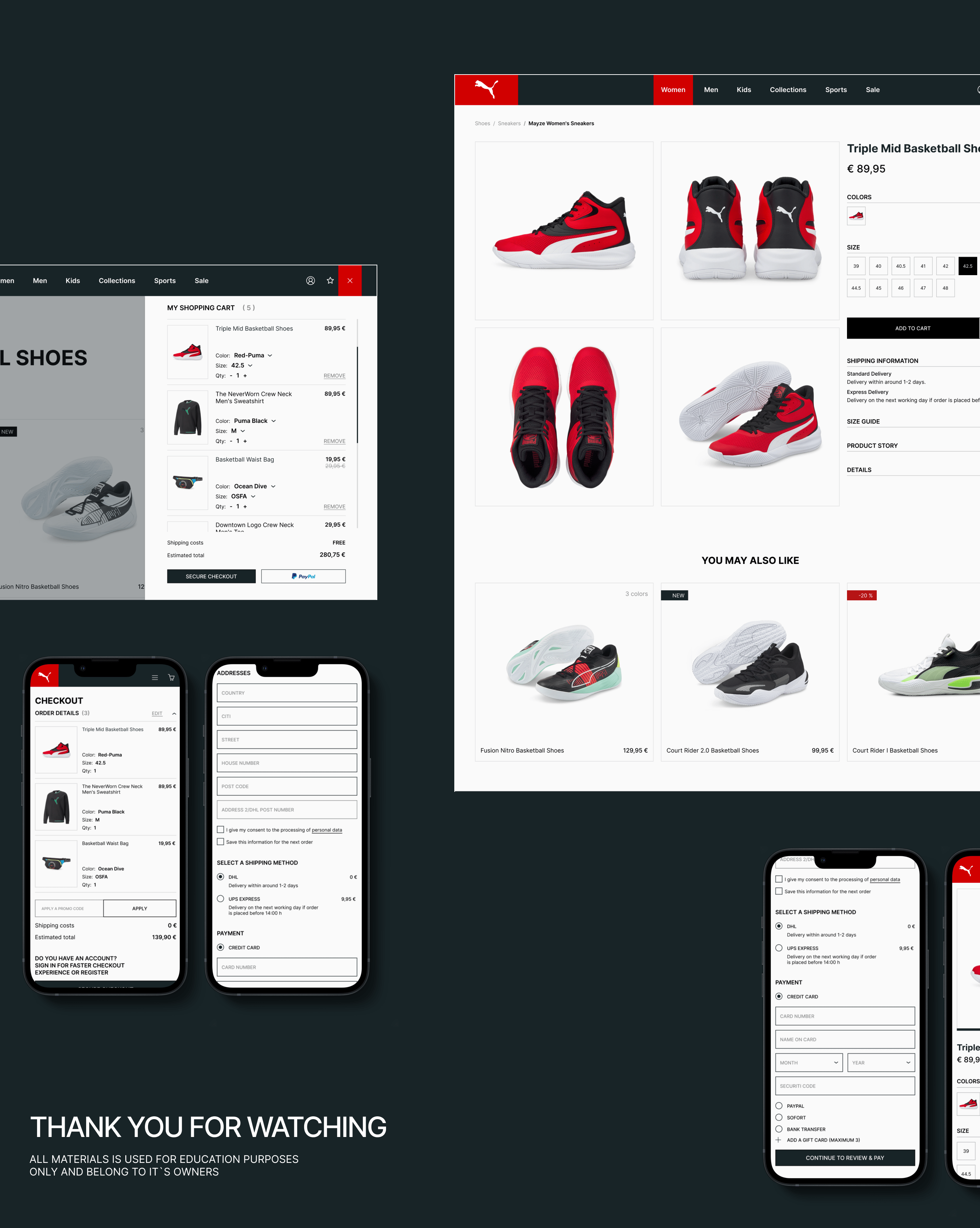 PUMA | E-commerce redesign — Изображение №6 — Интерфейсы, Иллюстрация, Анимация на Dprofile