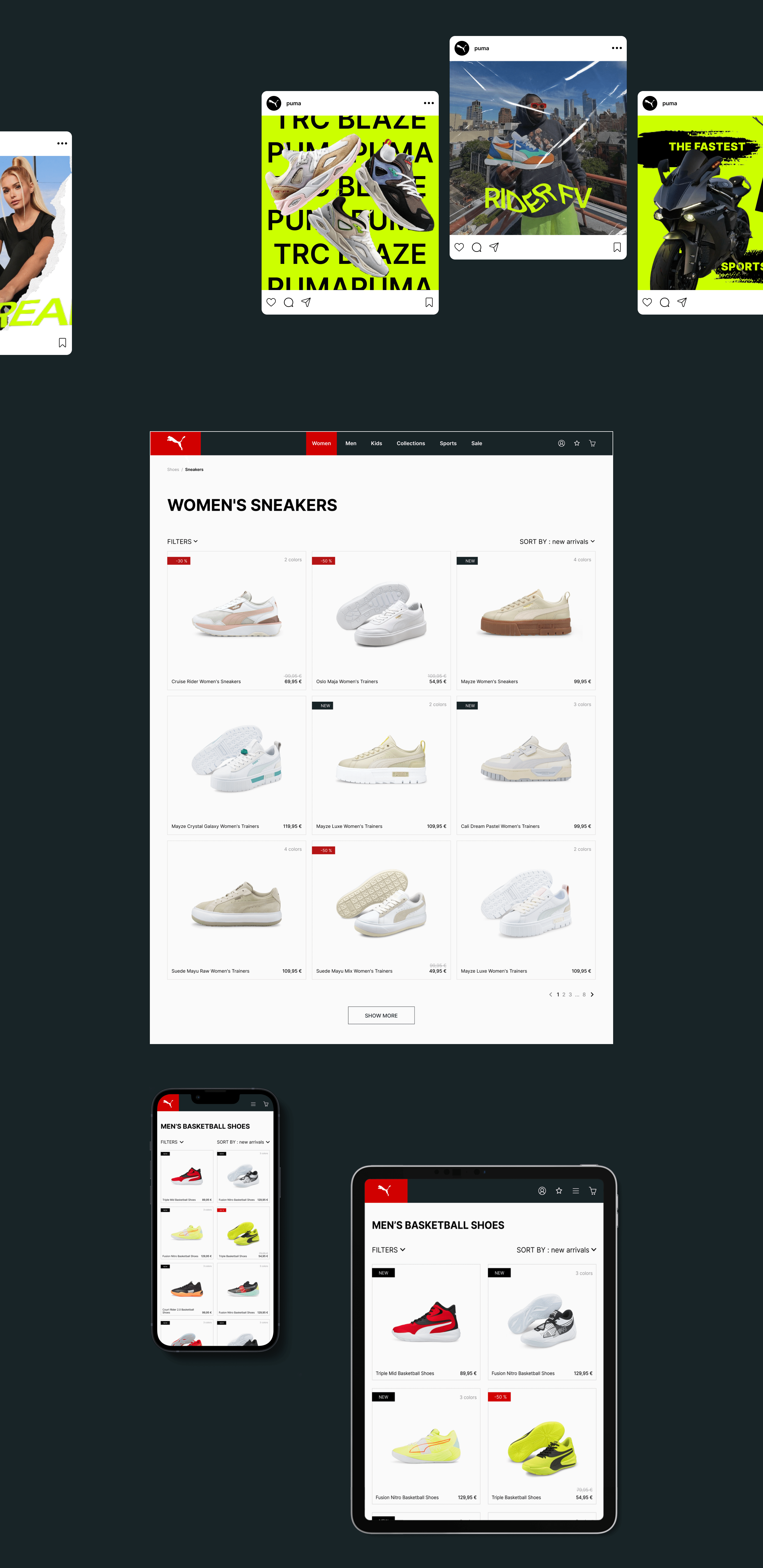PUMA | E-commerce redesign — Изображение №3 — Интерфейсы, Иллюстрация, Анимация на Dprofile