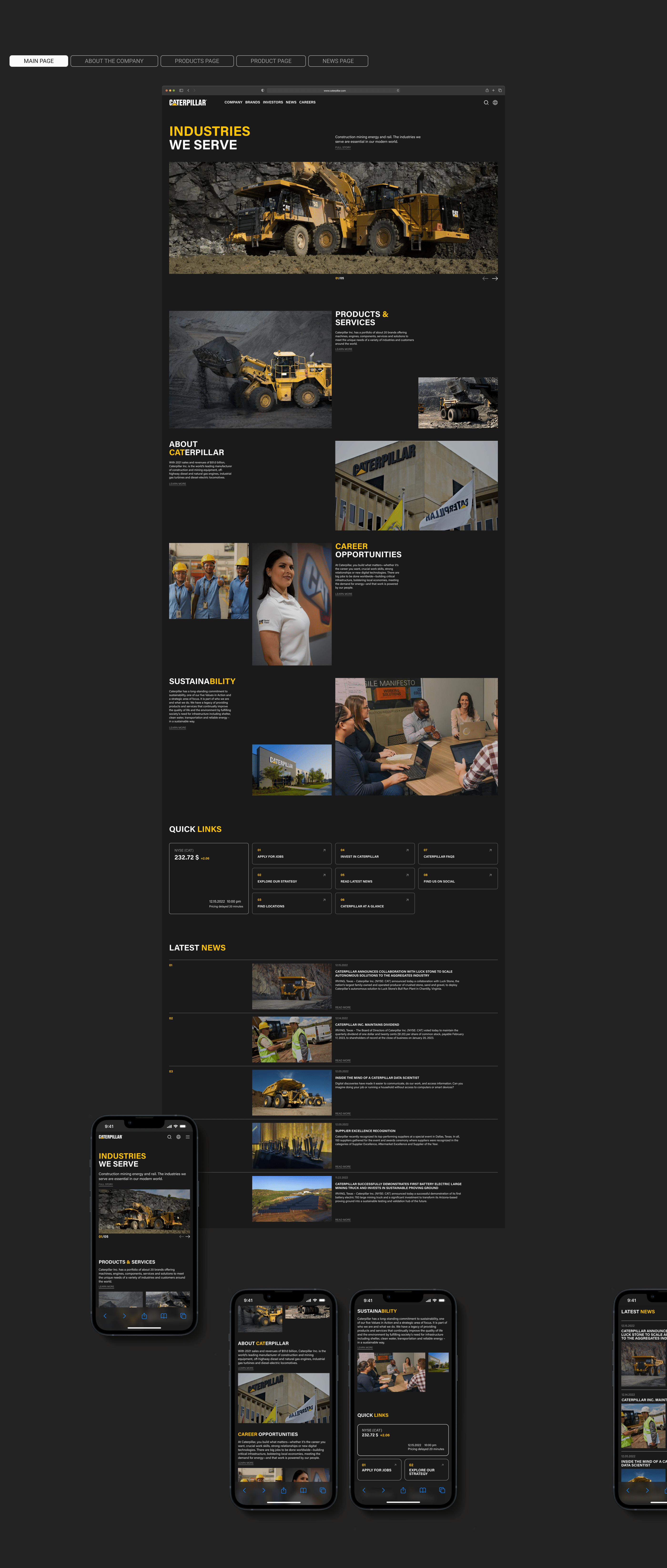 Caterpillar | Corporate website — Изображение №2 — Интерфейсы, Анимация на Dprofile
