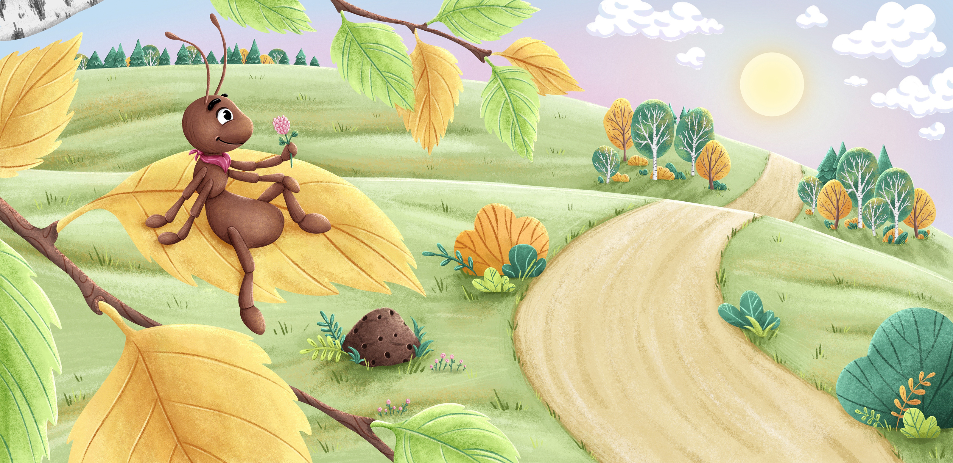 Illustration for a children's book about an ant — Изображение №4 — Иллюстрация на Dprofile