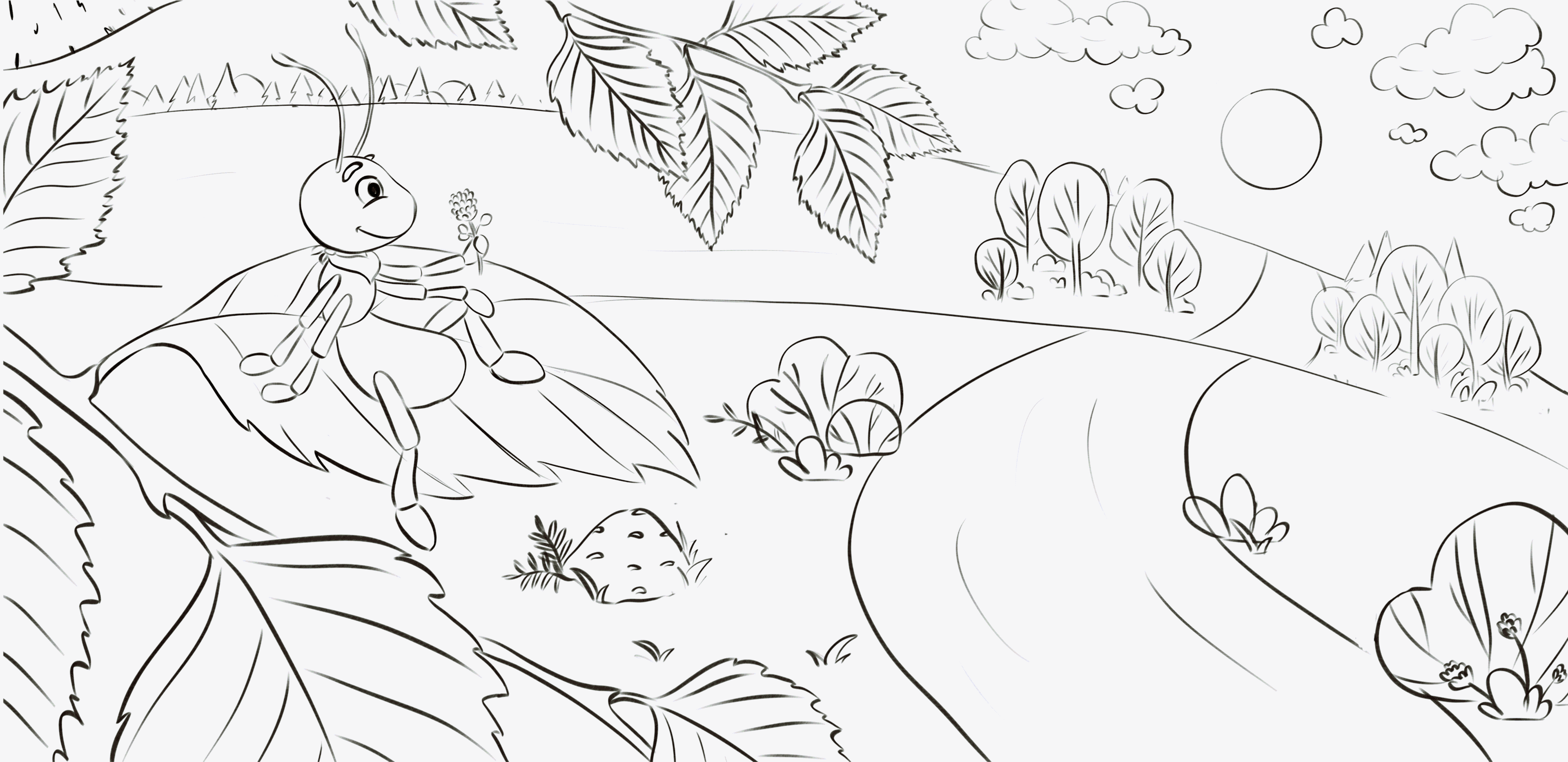 Illustration for a children's book about an ant — Изображение №2 — Иллюстрация на Dprofile