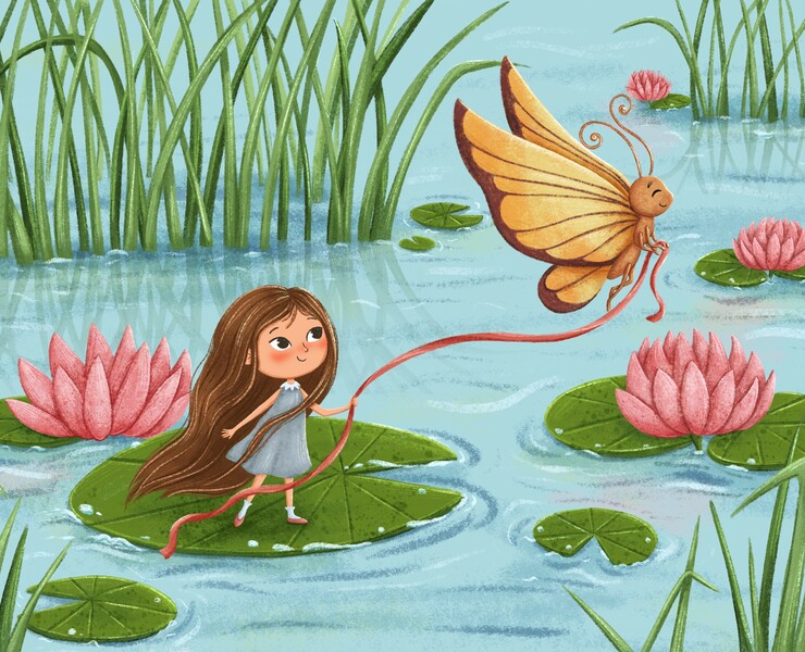 Thumbelina - Children's book illustration — Иллюстрация на Dprofile