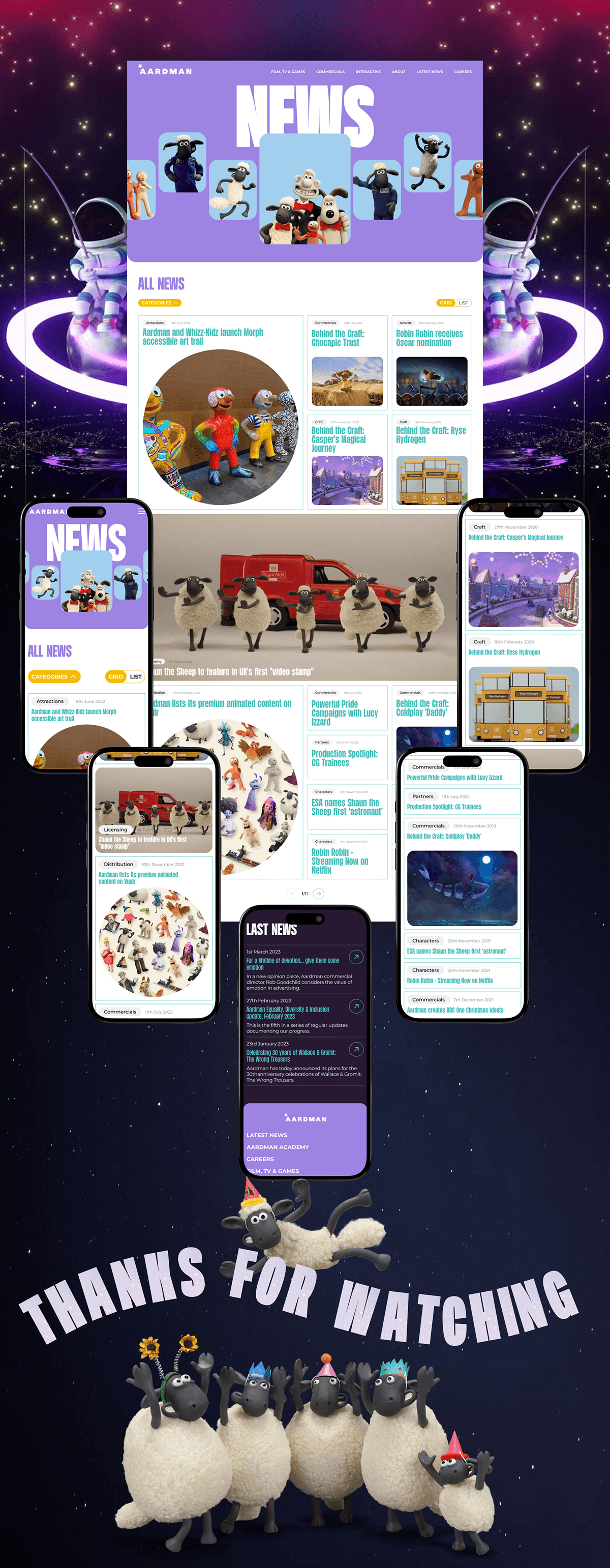 AARDMAN / Corporate website — Изображение №9 — Интерфейсы на Dprofile