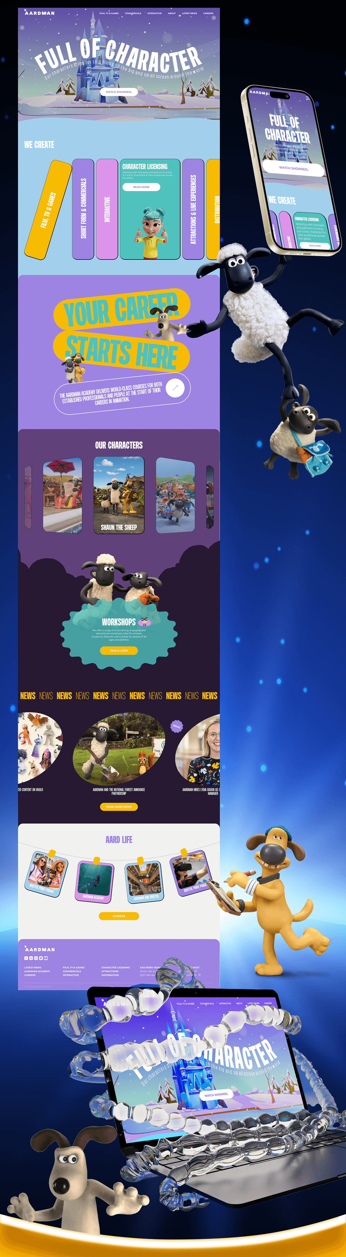 AARDMAN / Corporate website — Изображение №3 — Интерфейсы на Dprofile