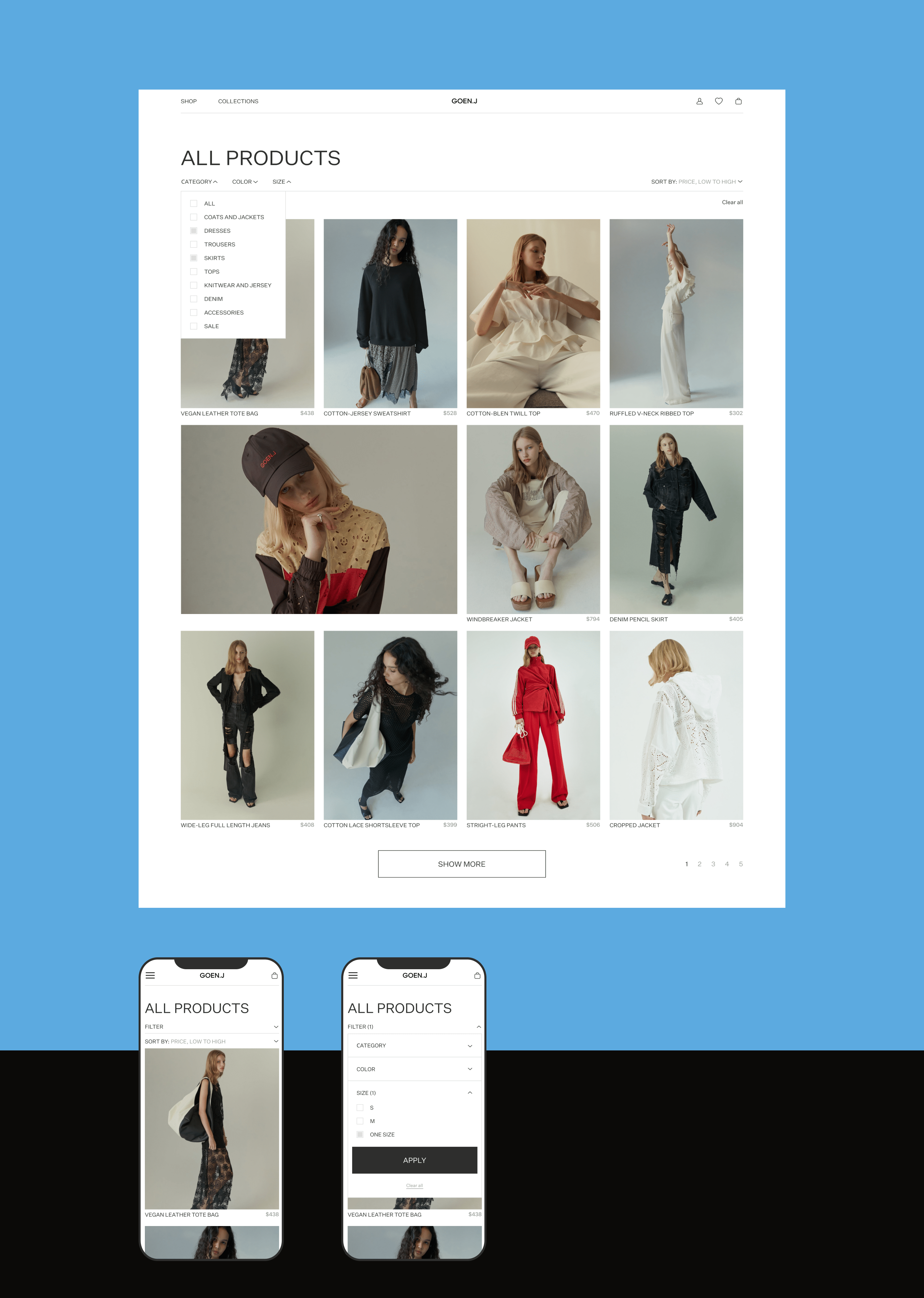 GOEN.J/E-commerce redesign — Изображение №3 — Интерфейсы, Анимация на Dprofile
