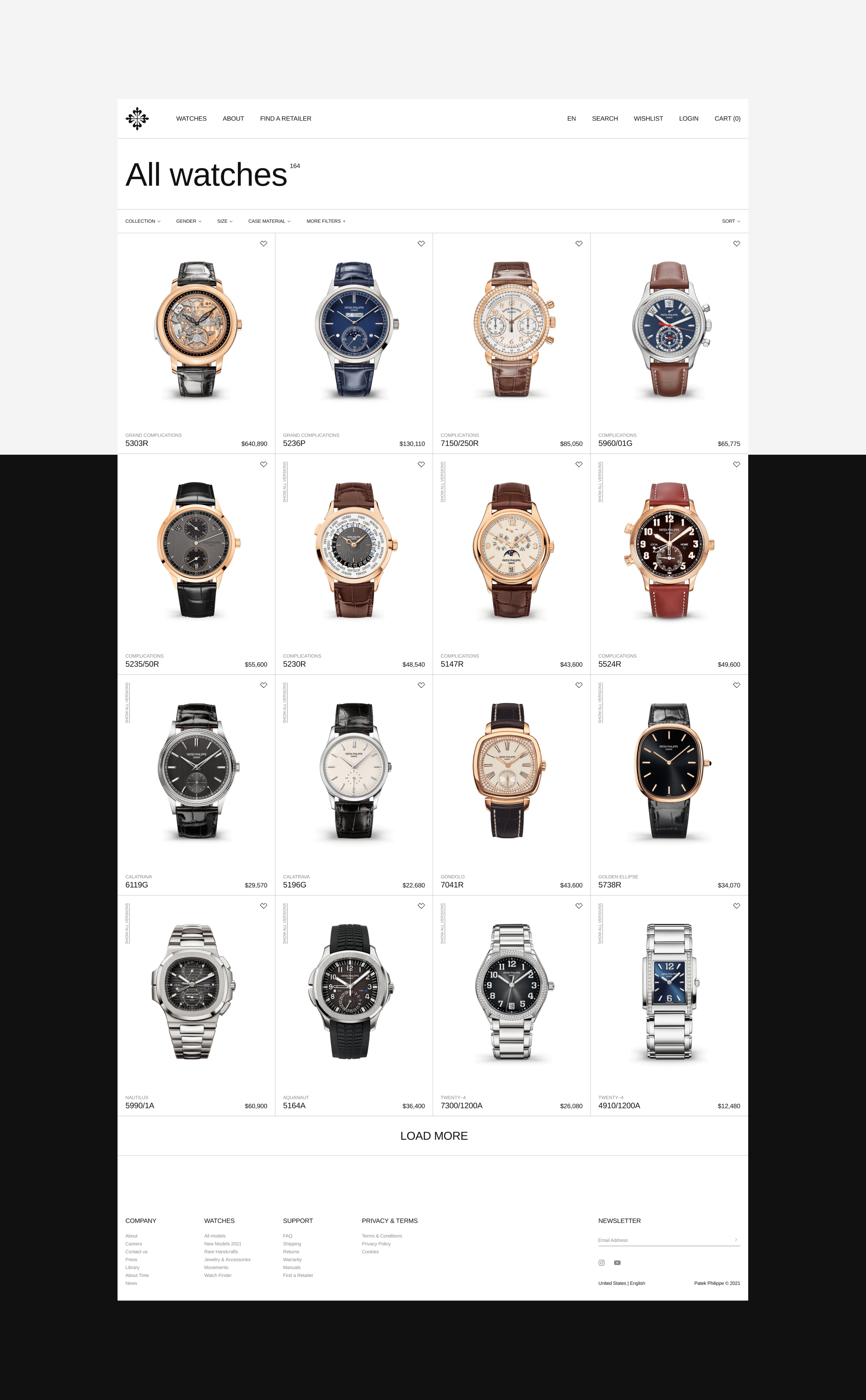 Patek Philippe — Изображение №7 — Интерфейсы на Dprofile