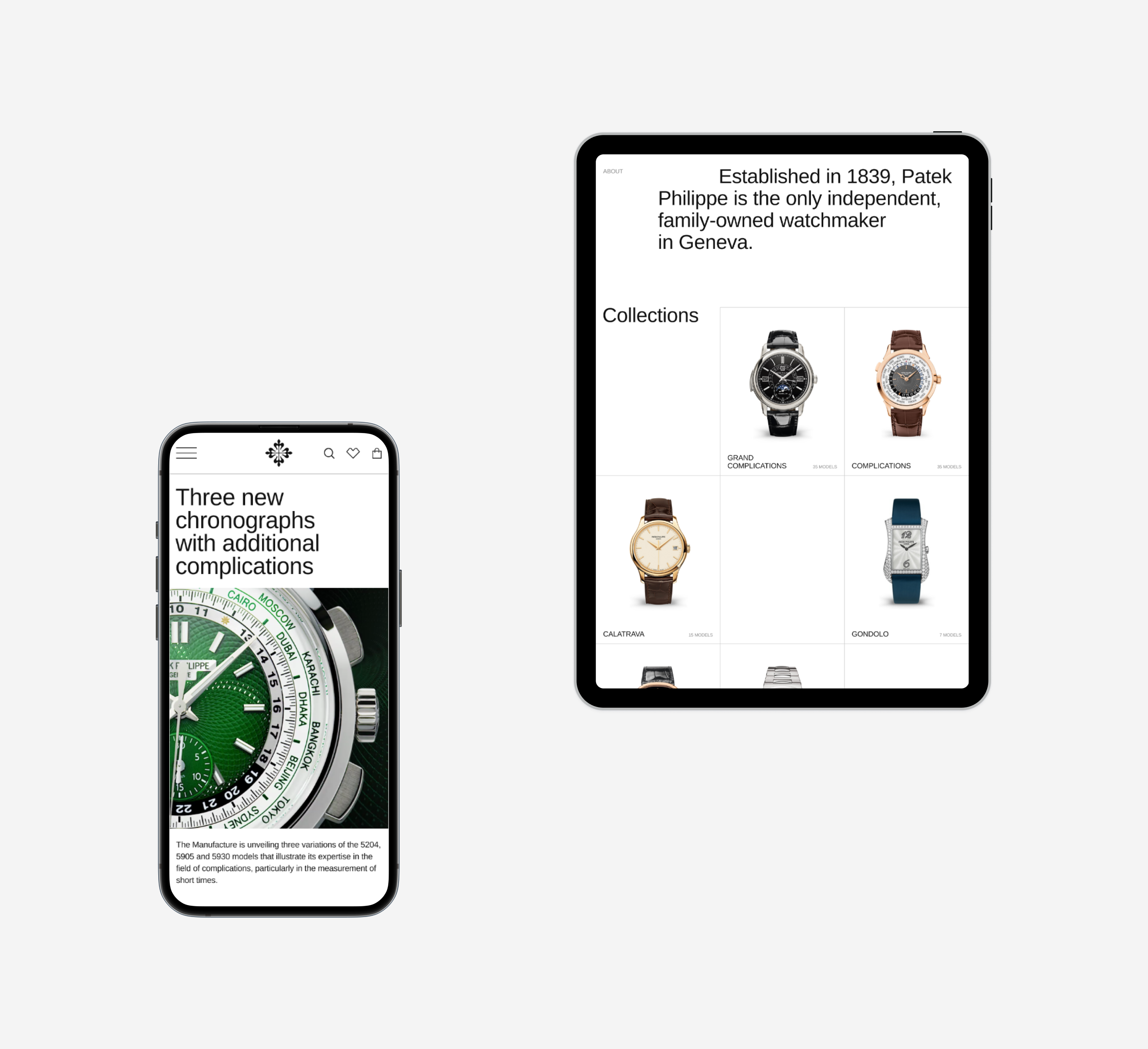 Patek Philippe — Изображение №4 — Интерфейсы на Dprofile
