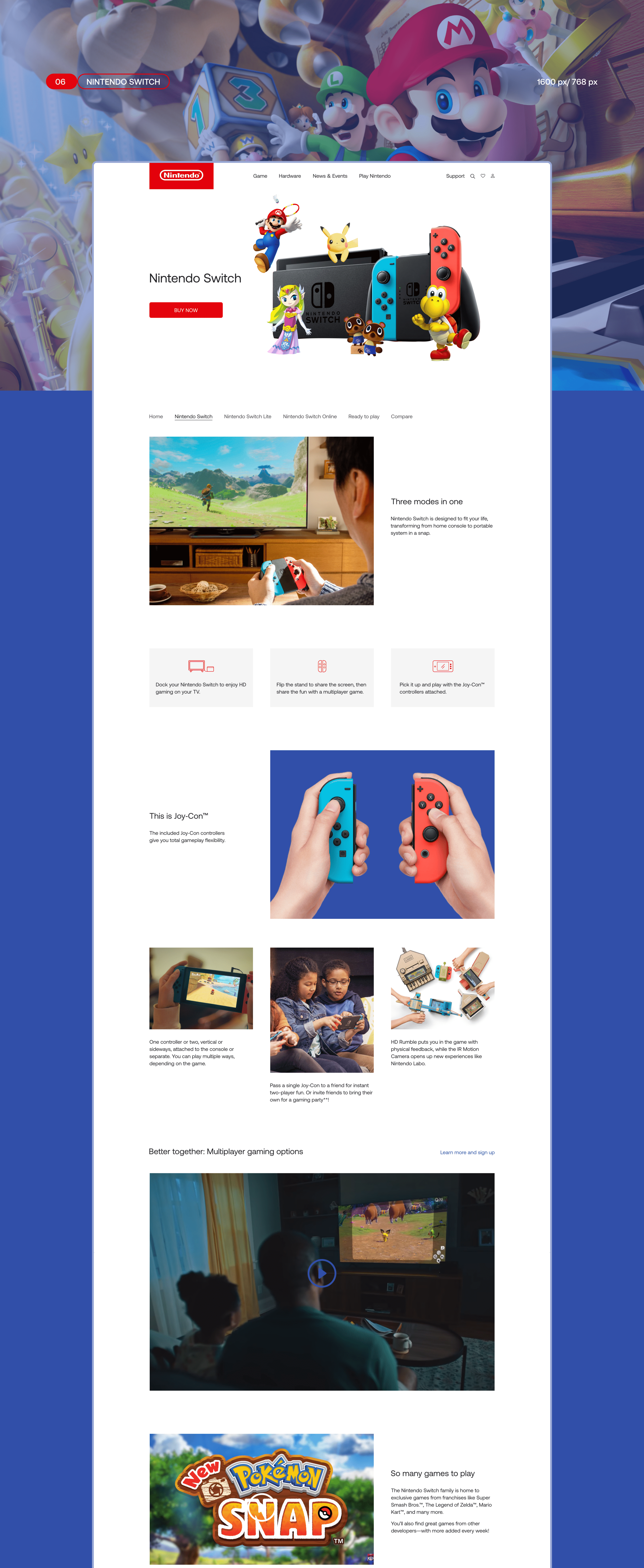Redesign of the corporate website "Nintendo" — Изображение №9 — Интерфейсы, Иллюстрация, Анимация на Dprofile